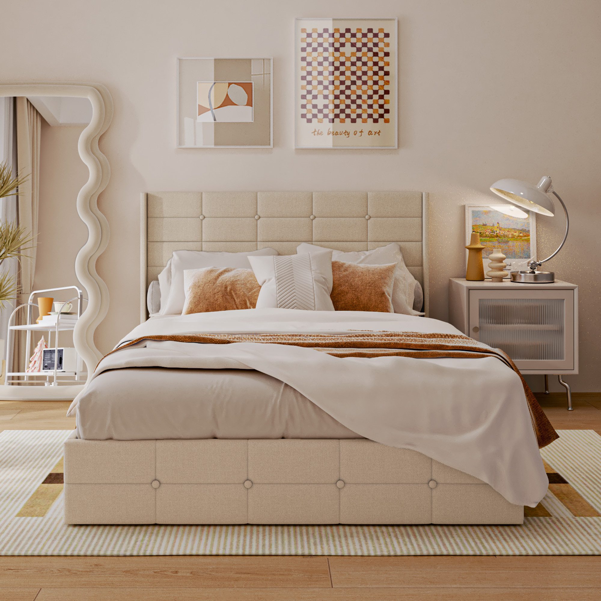 Bealife Polsterbett Einzelbett/Doppelbett mit hydraulischem Stauraum (120/1 günstig online kaufen