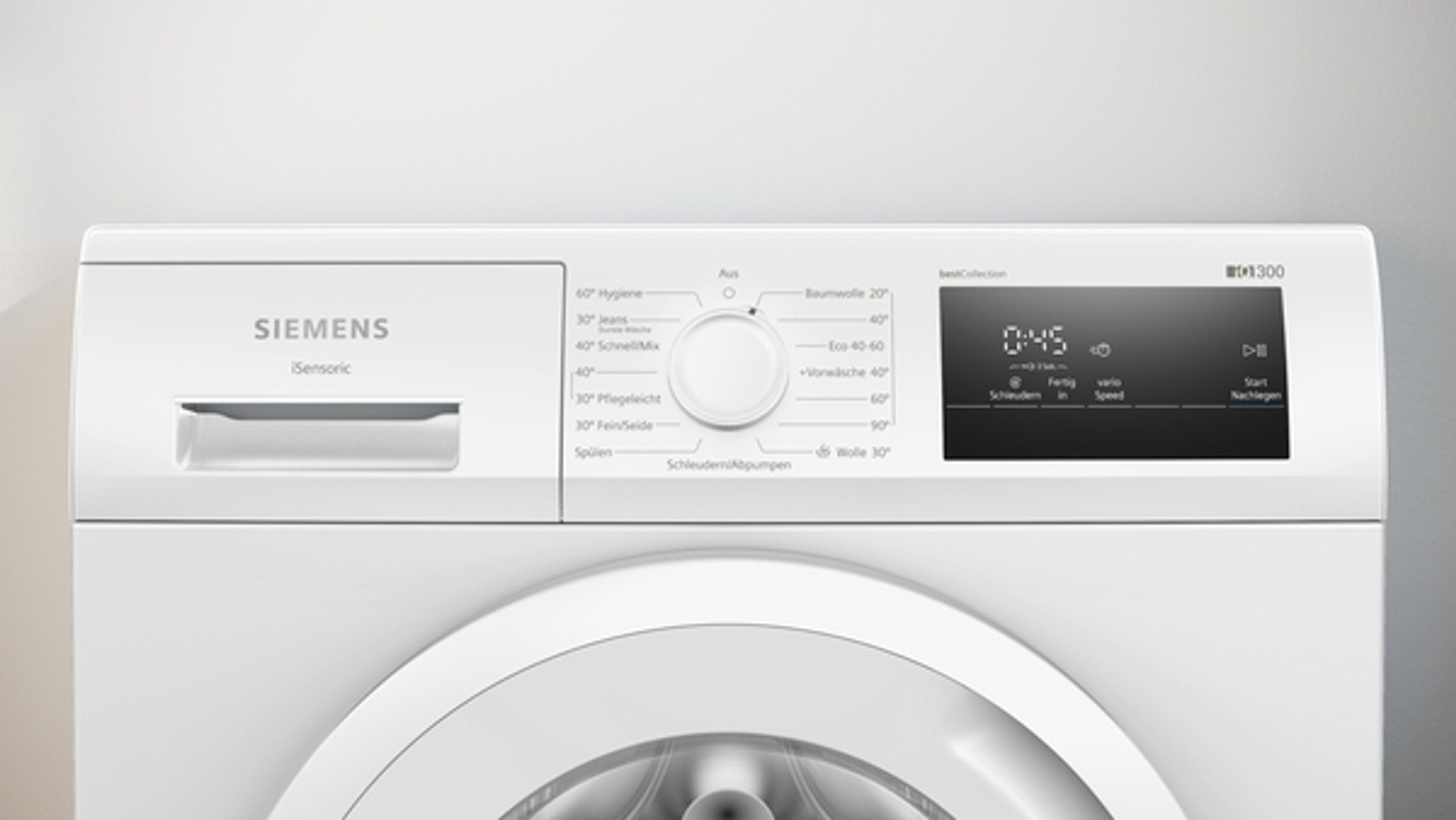 SIEMENS Waschmaschine WM14N0H3, U/min, iQdrive, 7 1354 kg, touchControl-Tasten, Nachlegefunktion