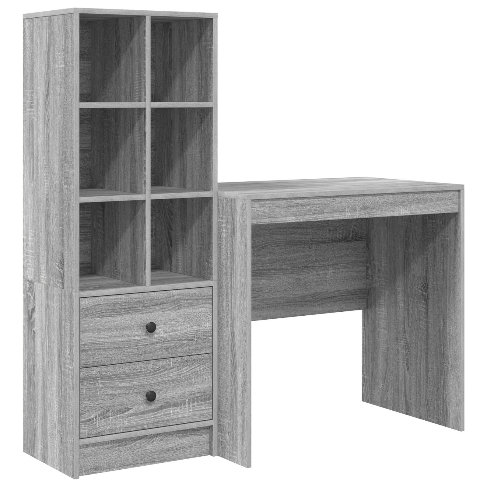 vidaXL Sideboard Schreibtisch mit Stauraum Grau günstig online kaufen