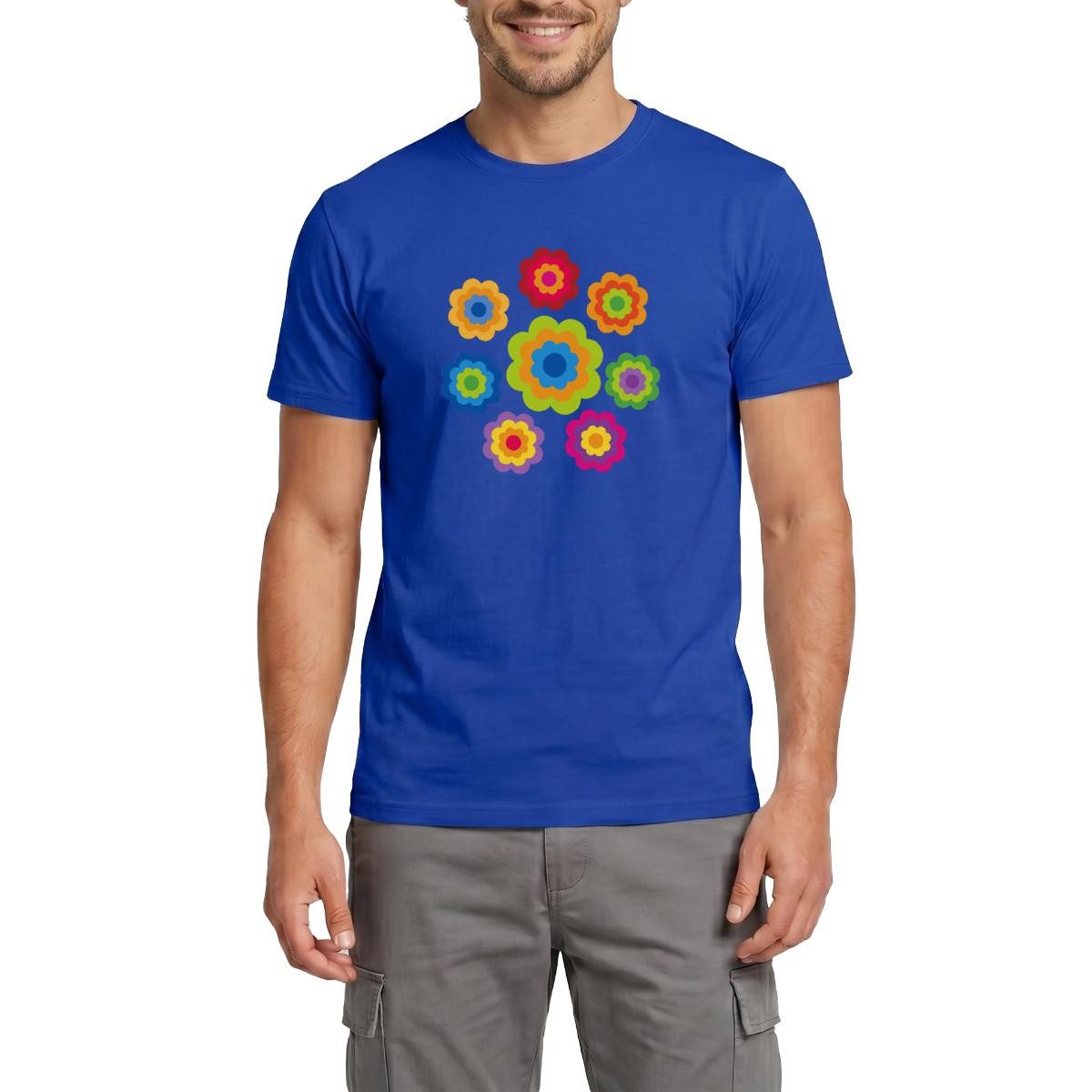 T-Shirt 70er Jahre Hippie Flower Power Kostüm Blumen Fasching Männer T-Shirt