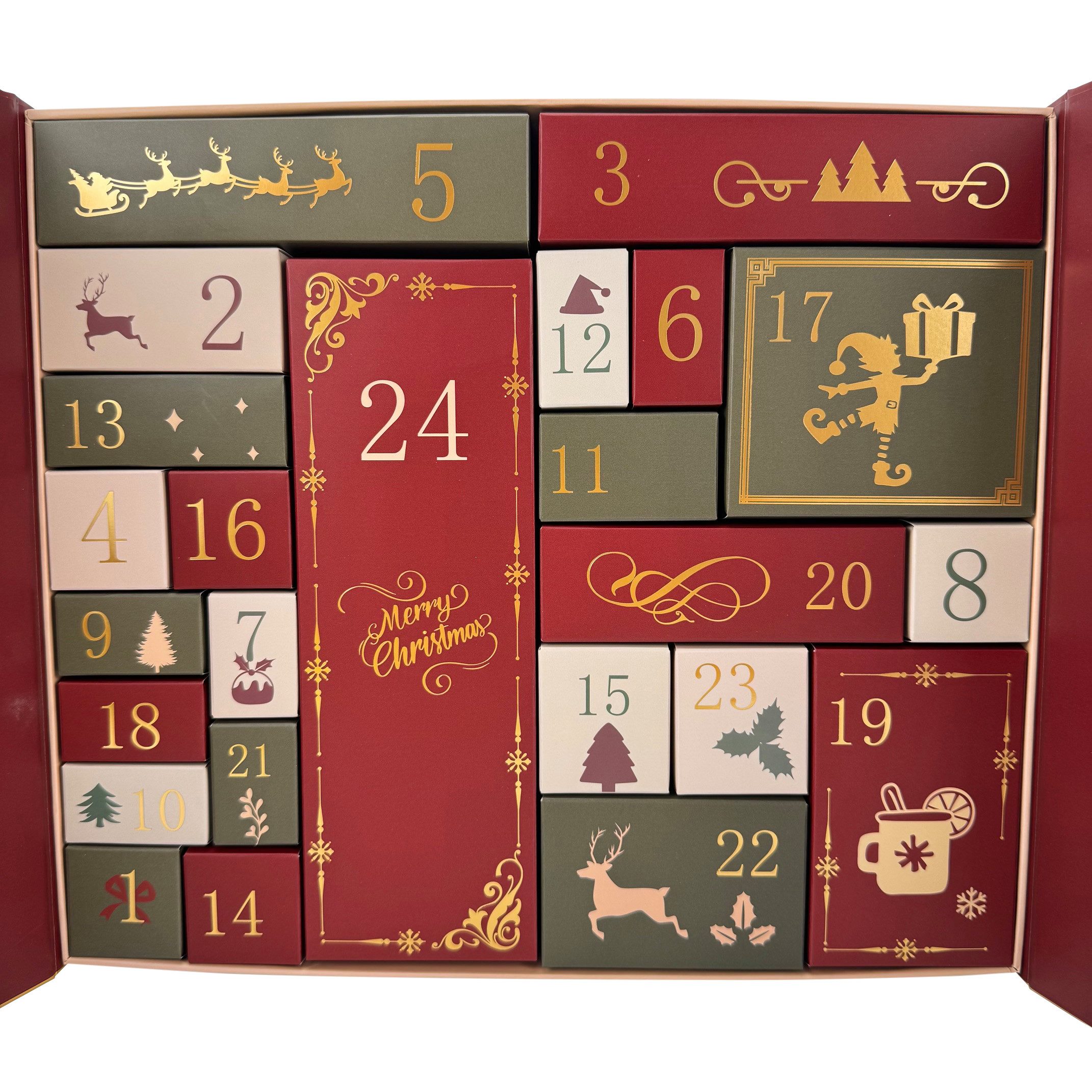 Online-Fuchs Adventskalender zum selbst befüllen im modernen Design - Weihnachtsdeko 2026 (für Frauen, Männer und Kinder geeignet), 24 liebevoll gestaltete Päck – Bild 4 von 5