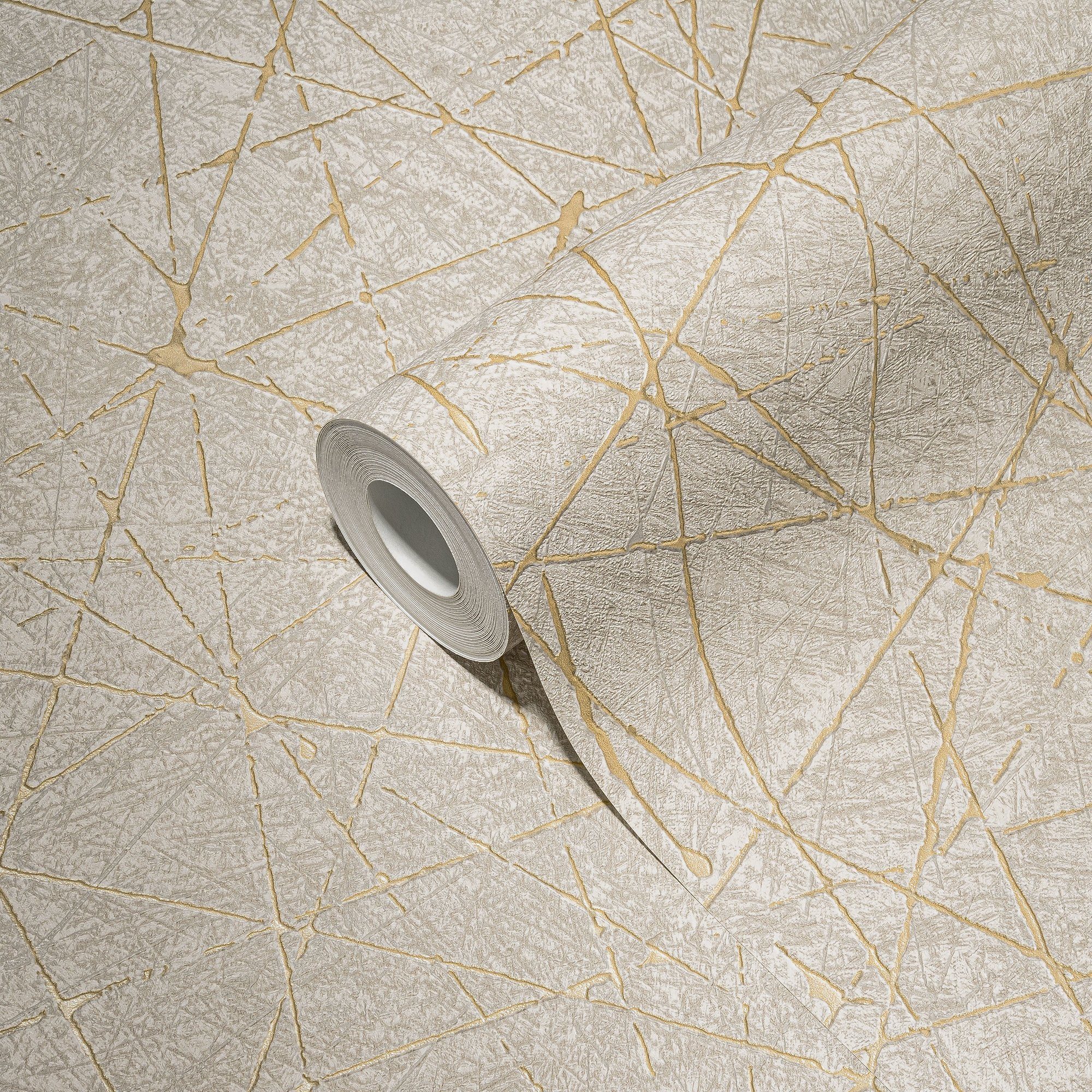 living walls Vliestapete Metropolitan Stories. Travel Styles. Strukturtapete, strukturiert, Metall-Effekte, gemustert, metallic, (1 St), Metallic-Effekt Strukturiert Grafisch Designtapete Tapeten Wohnzimmer