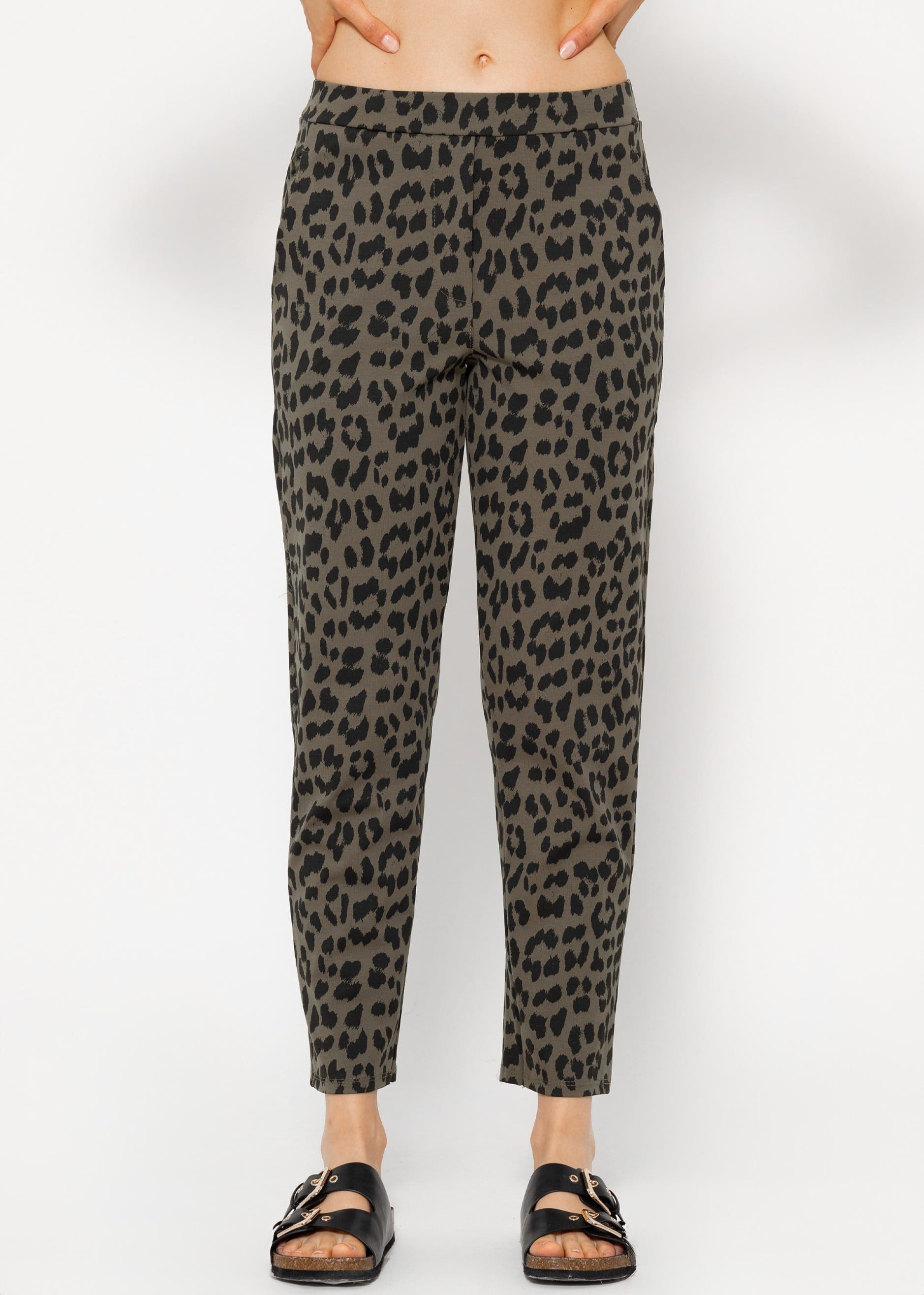 SASSYCLASSY Chinohose Lässige Jersey Chinohose Stoffhose mit verkürzter länge und elastischer Taille Made in Italy