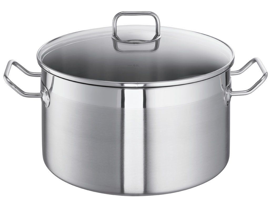 SCHULTE-UFER Kochtopf ProfessPlus i, Edelstahl (Set, 2-tlg., 1 x Topf, 1 x Deckel), Ø 28 cm