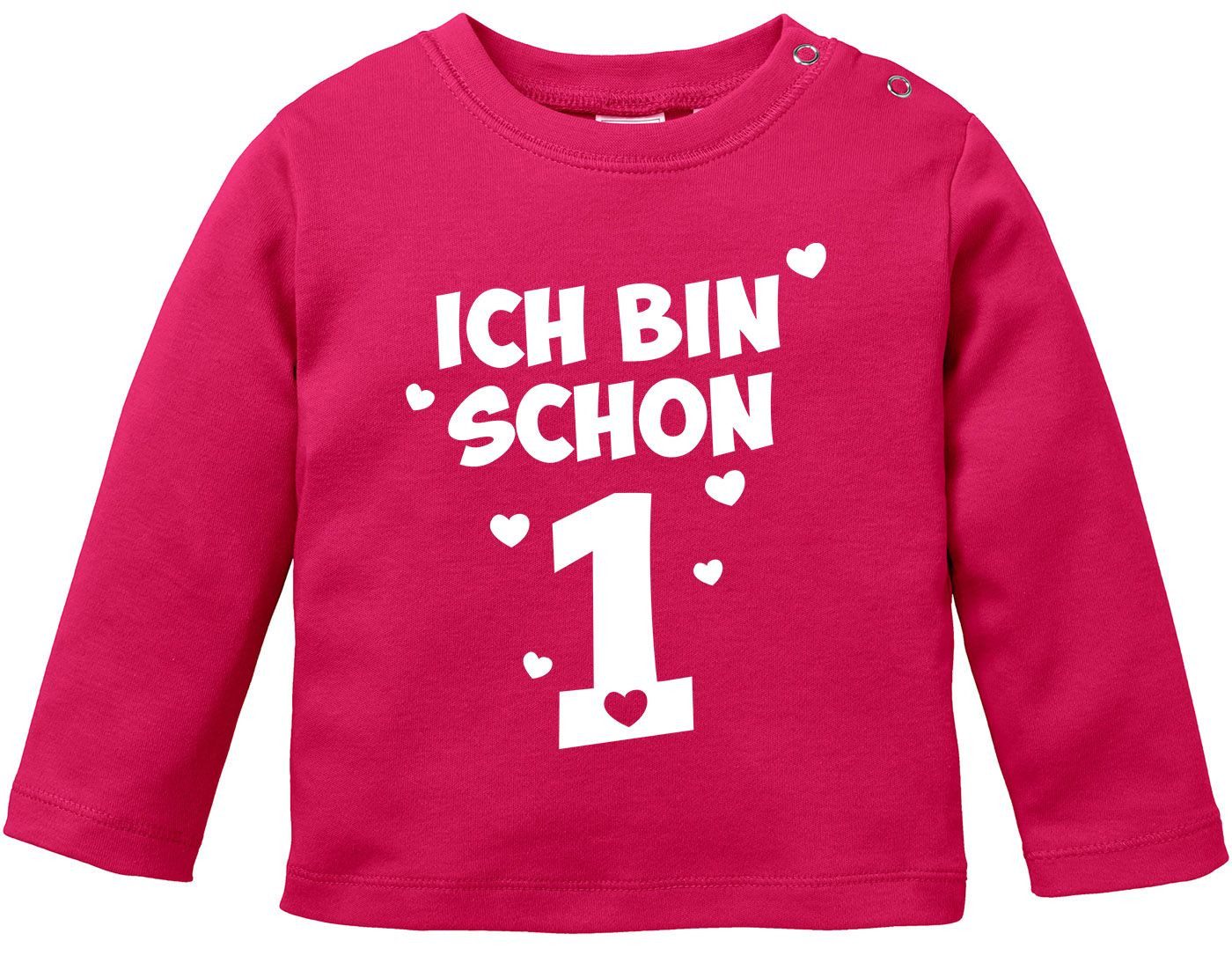 MoonWorks Body Baby Langarm-Shirt 1. Geburtstag Spruch Ich bin schon 1