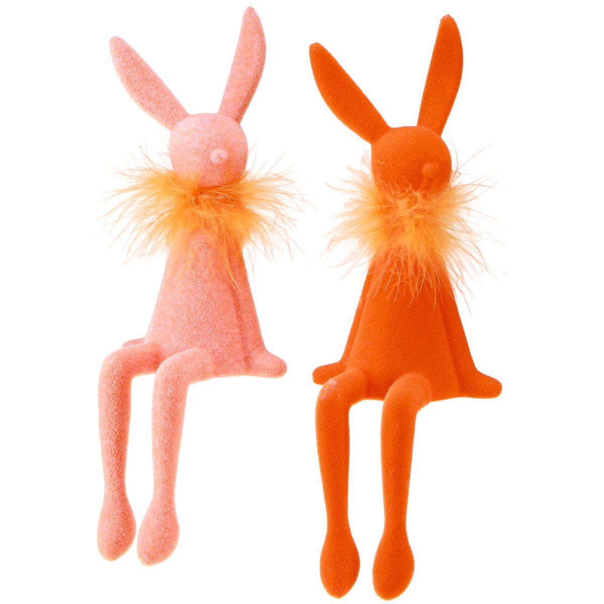 Viana Osterhase Osterhasen Kantenhocker Figur Frühling Deko für Fensterbank, 2 Stück