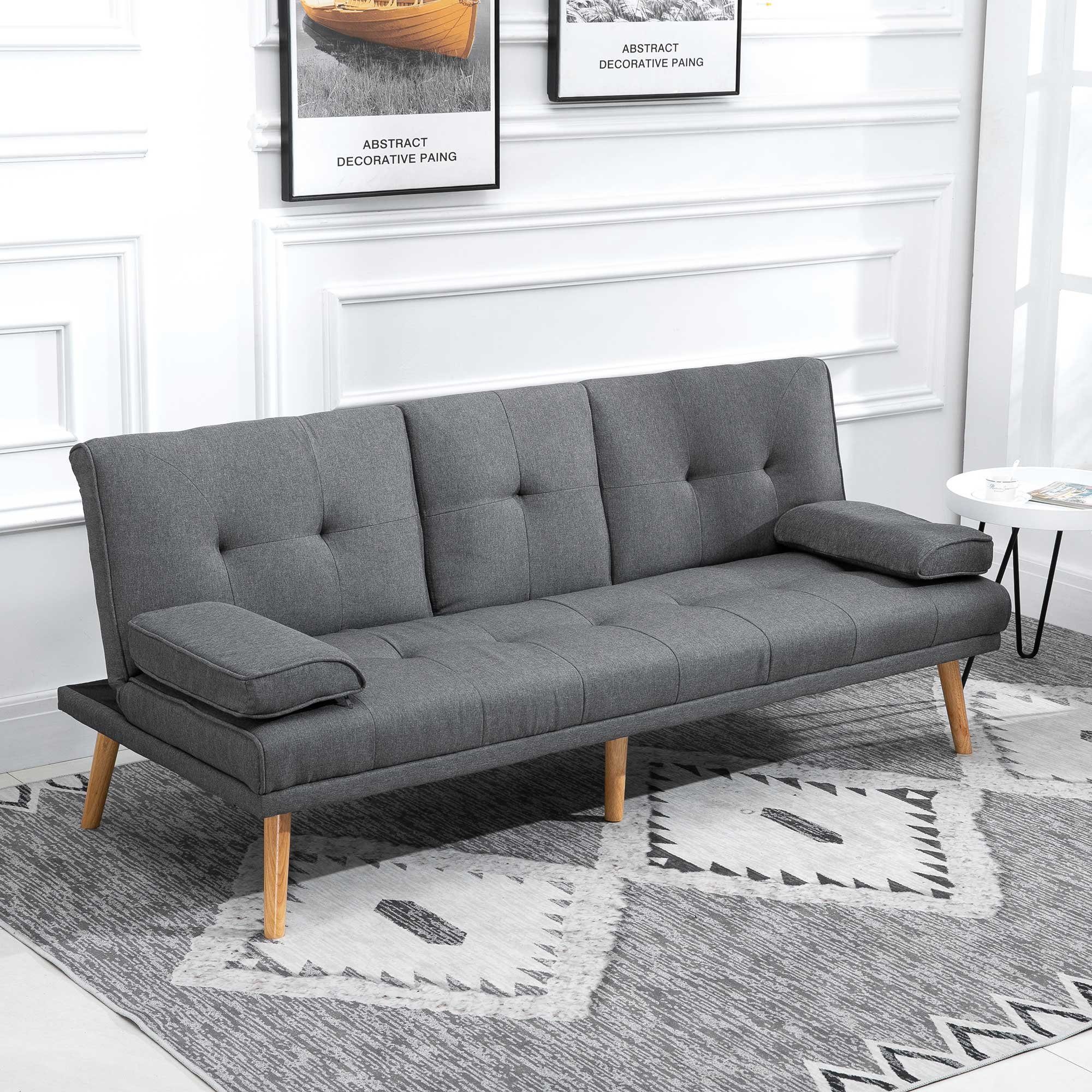 HOMCOM Schlafsofa 3-Sitzer-Sofa, Bettsofa mit Klappbarem günstig online kaufen