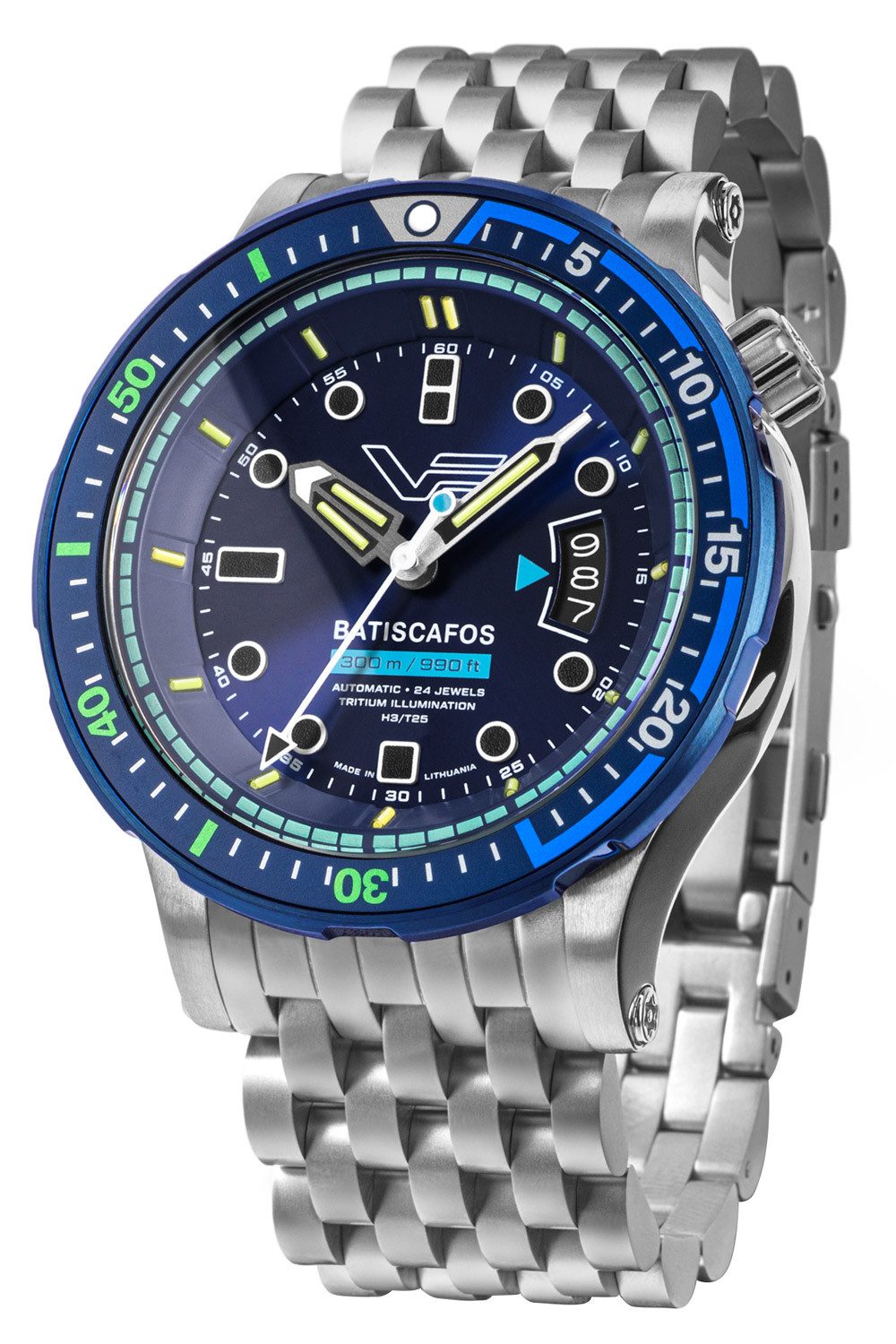 Vostok Europe Automatikuhr Herren-Batiscafos Stahl/Blau