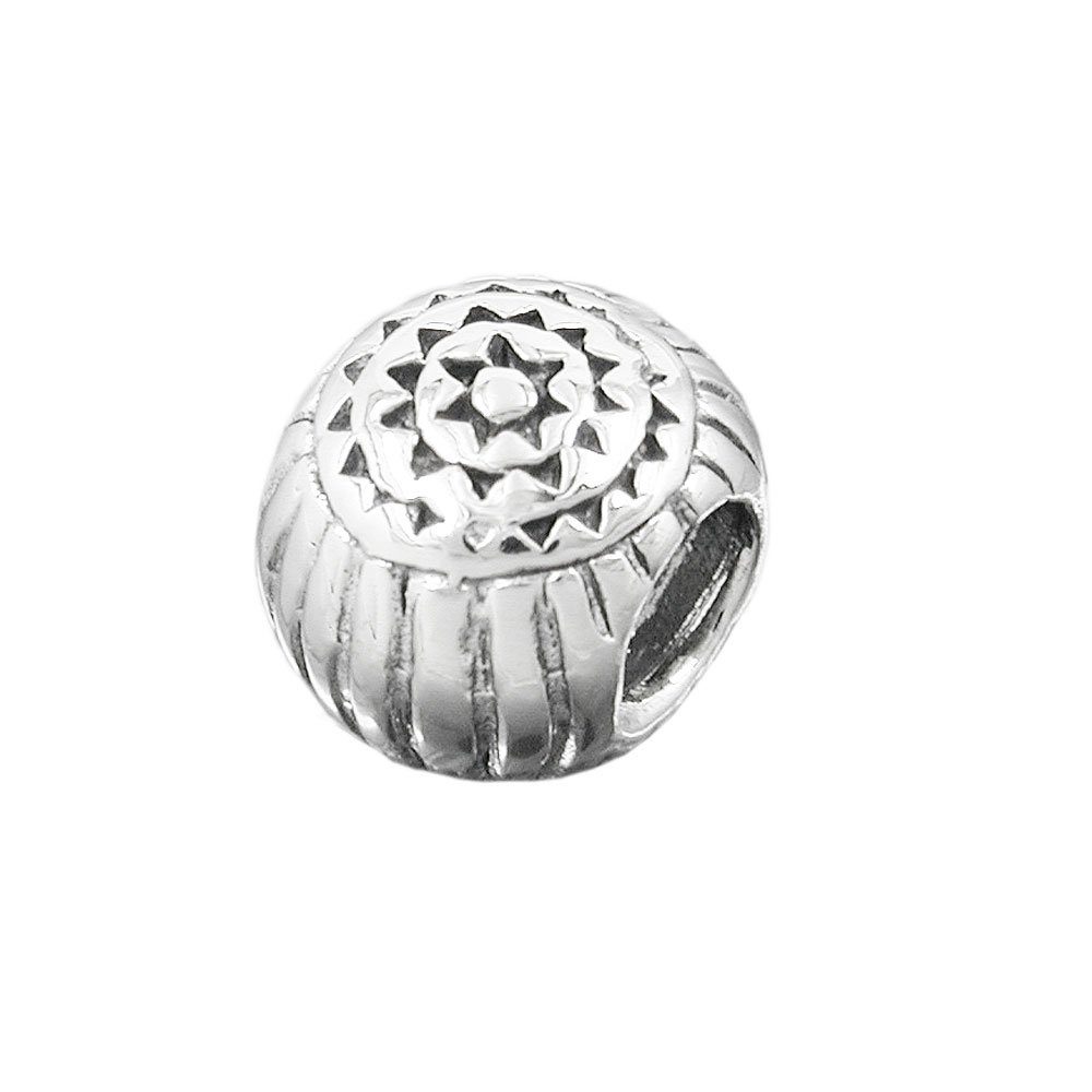 Gallay Bead 10x8mm Perle Bead antik geschwärzt rhodiniert Silber 925 (1-tlg)
