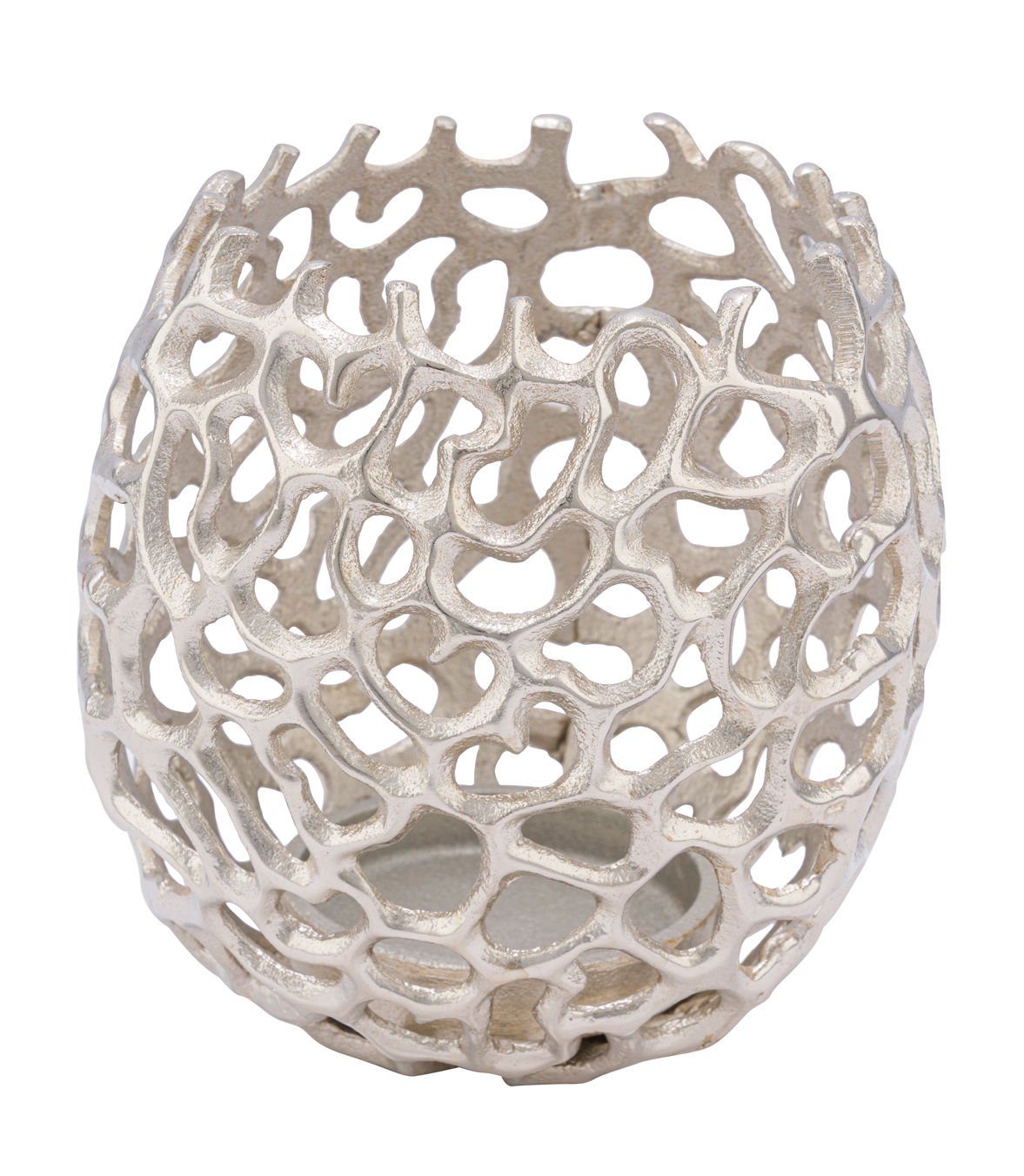 Spetebo Торшеры Aluminium Design Kerzenschale silber - 17 x 17 cm (Stück, 1 St., Kerzenglas), Edler Торшеры mit Gitterdesign