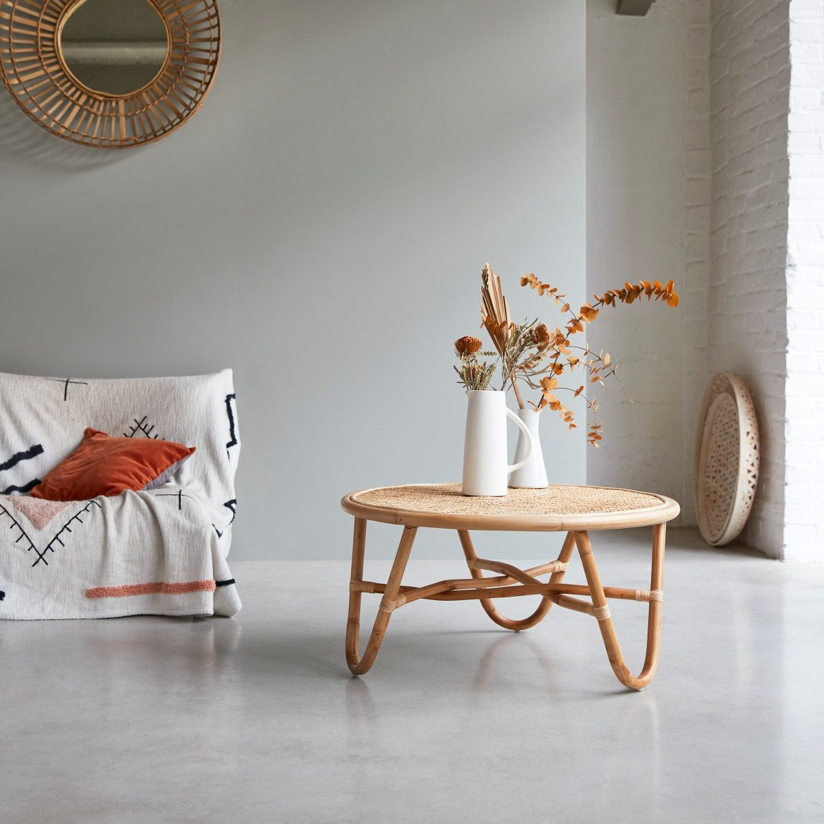 Tikamoon Couchtisch Couchtisch aus Rattanstäben 80 günstig online kaufen