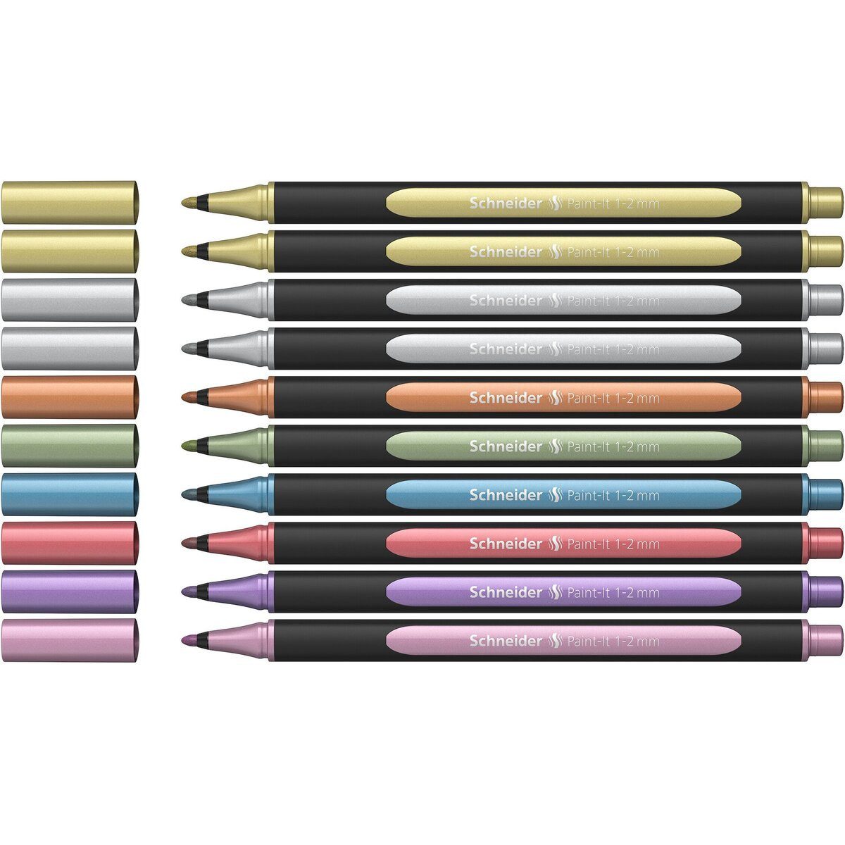 SCHNEIDER Fineliner Metallicliner Paint-It 020 - 1-2 mm sortiert 10er Etui.