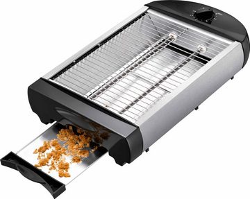 EPIQ Toaster 80001213 Flach-Toaster Brötchen-Röster, schwarz-silber, 600 W