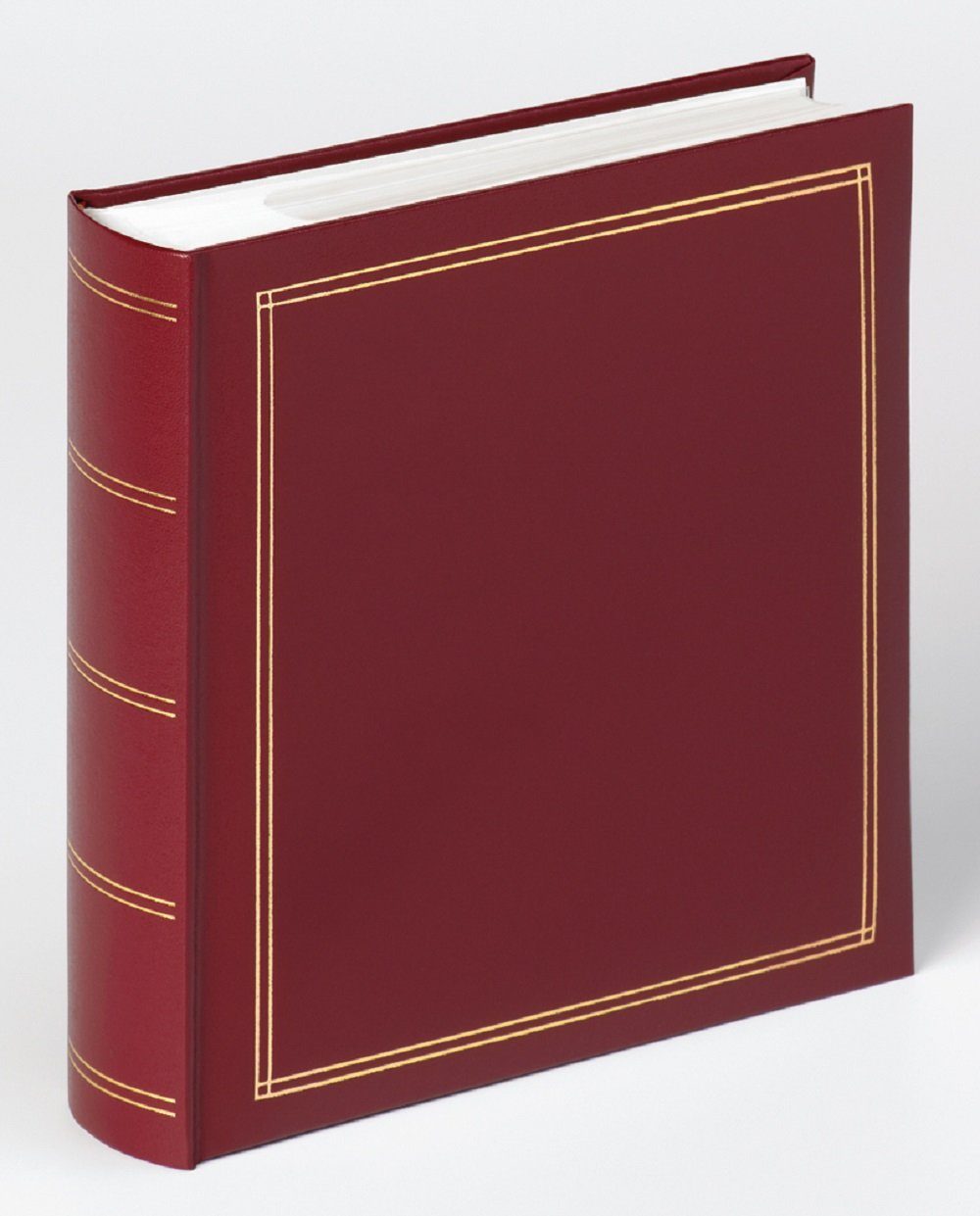 Walther Design Einsteck-Fotoalbum Classic-Einsteckalbum Monza, buchgebundenes Memo-Einsteckalbum, Kunstleder mit Goldprägung