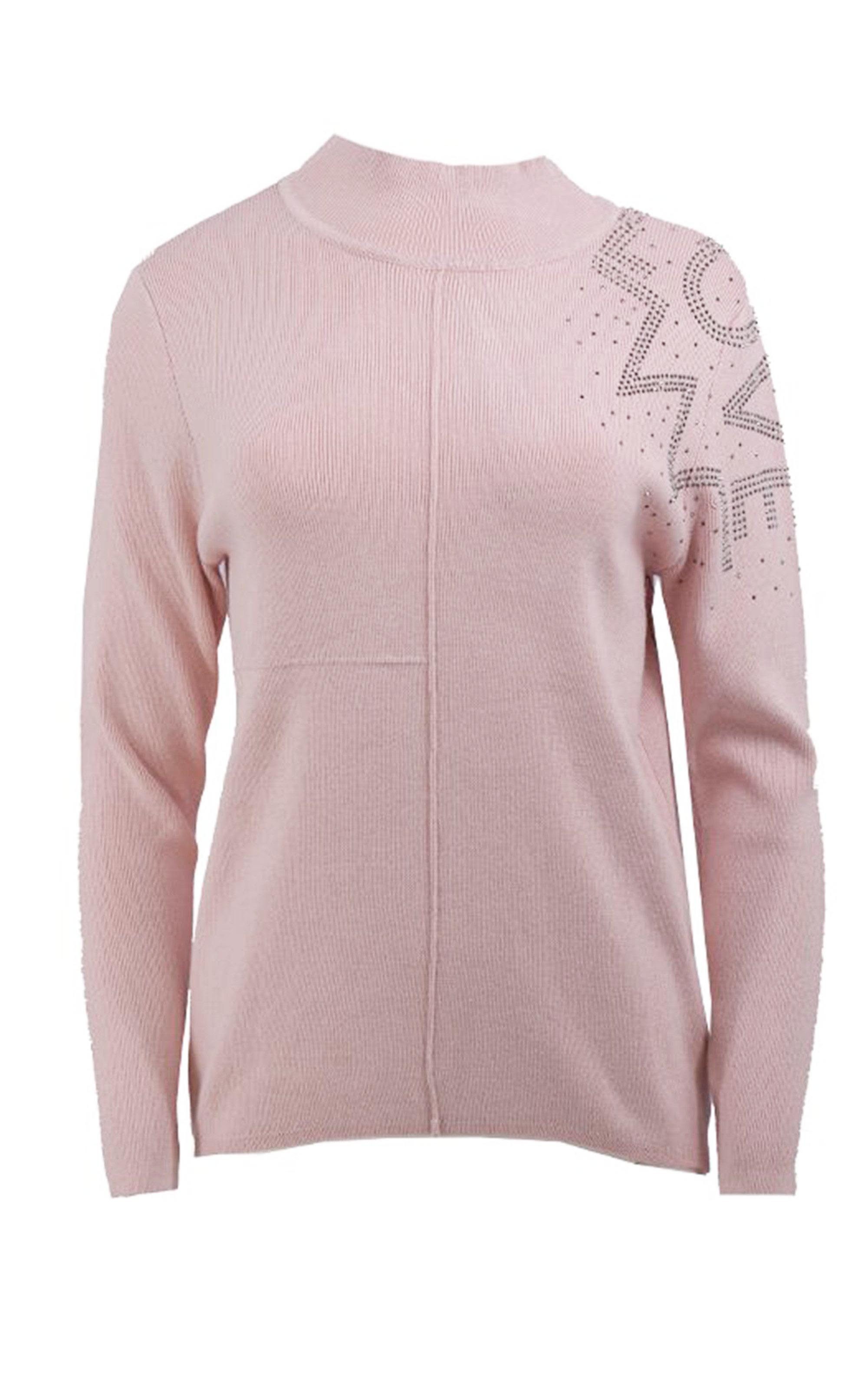 Passioni Strickpullover mit Strassmuster Detail und hohem Kragen günstig online kaufen