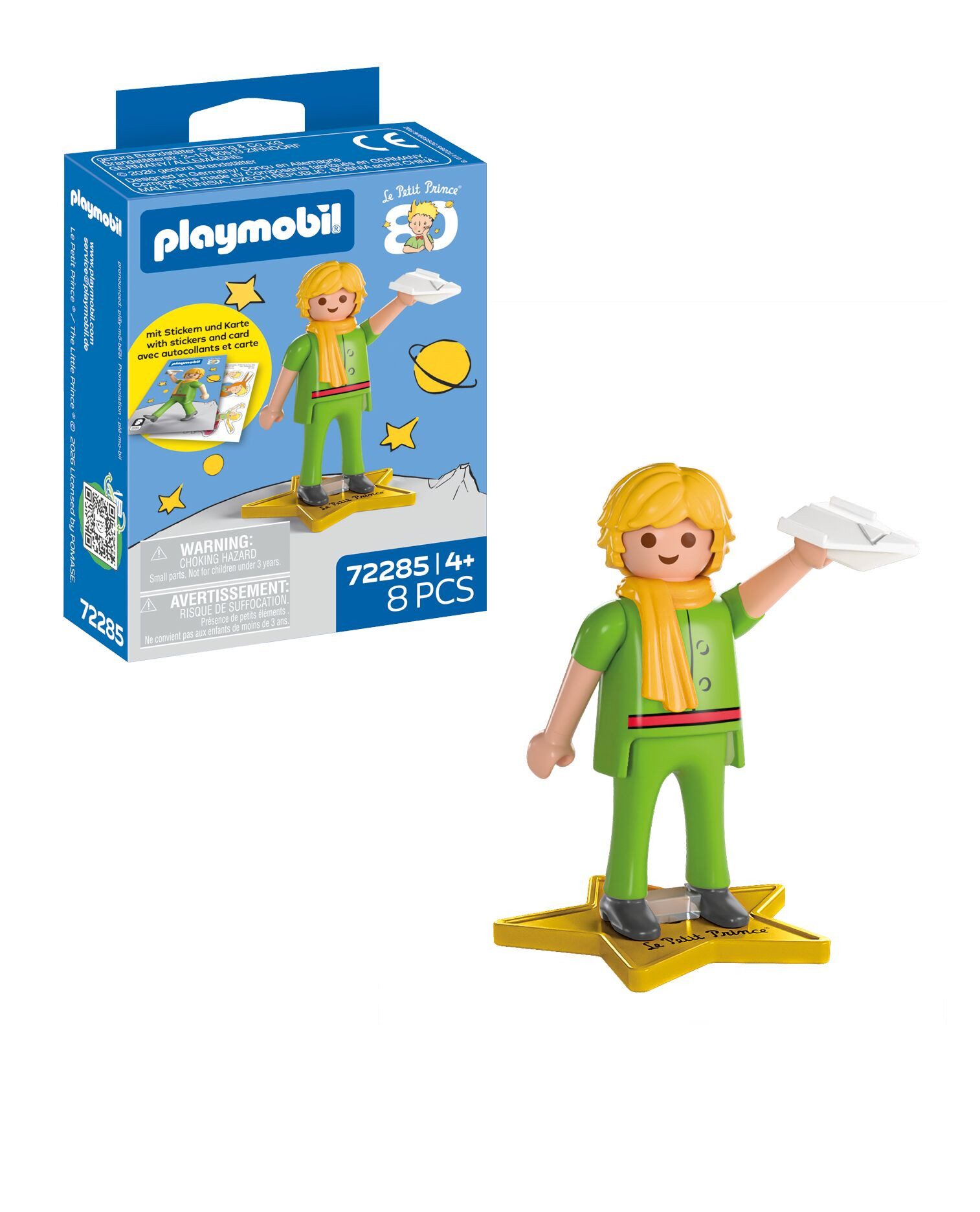 Playmobil® Der Kleine Prinz: Jubiläumsfigur (72285) Konstruktions-Spielset, (8 St), mit Stickern und Karte, Made in Germany
