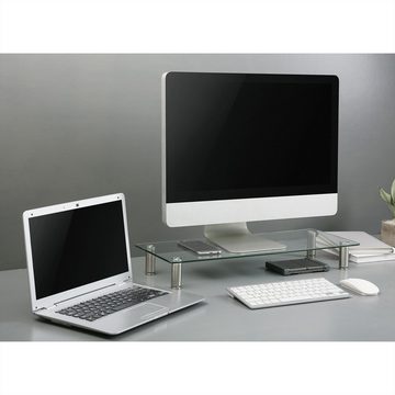 ROLINE Höhenverstellbarer Glas-Monitor-Ständer rechteckig Laptop-Ständer, (bis 20 kg)