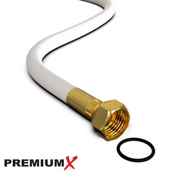 PremiumX 15m BASIC Koaxialkabel 135dB 4-fach SAT Koax Kabel 10x F-Stecker SAT-Kabel