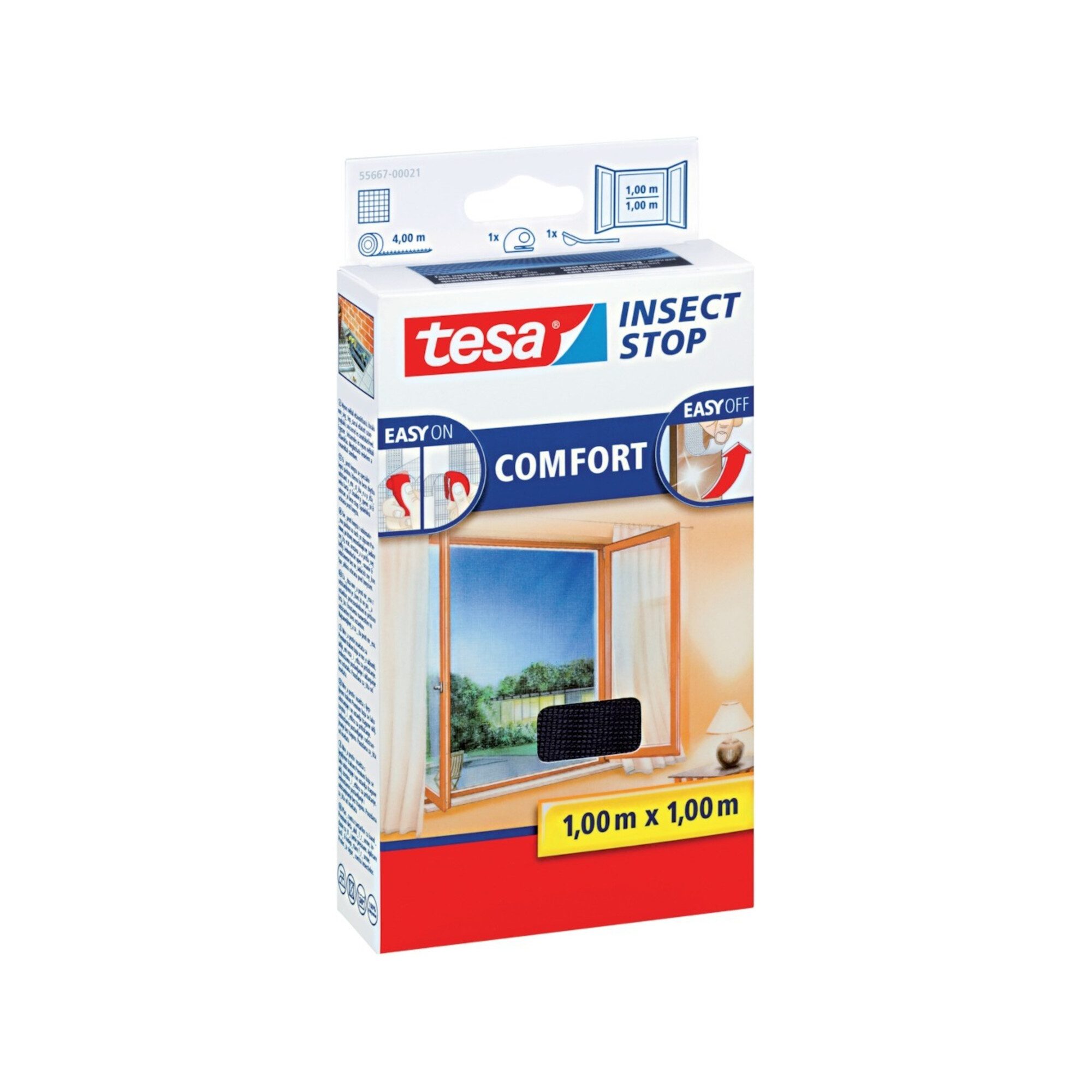 tesa Klebeband tesa Fliegengitter Premium 1,3mx1,3m anthrazit