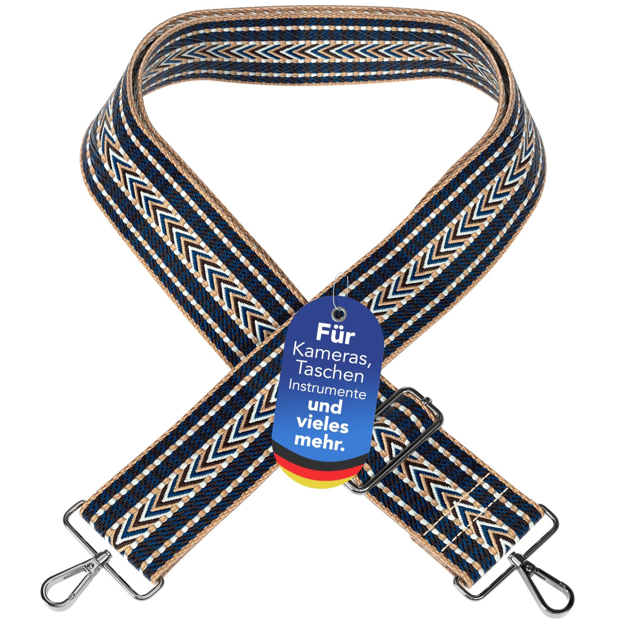 EAZY CASE Schulterriemen Schultergurte für Taschen gemustert Kameragurt Accessoire Taschen Crossbag Band Stylisch abnehmbar Beige