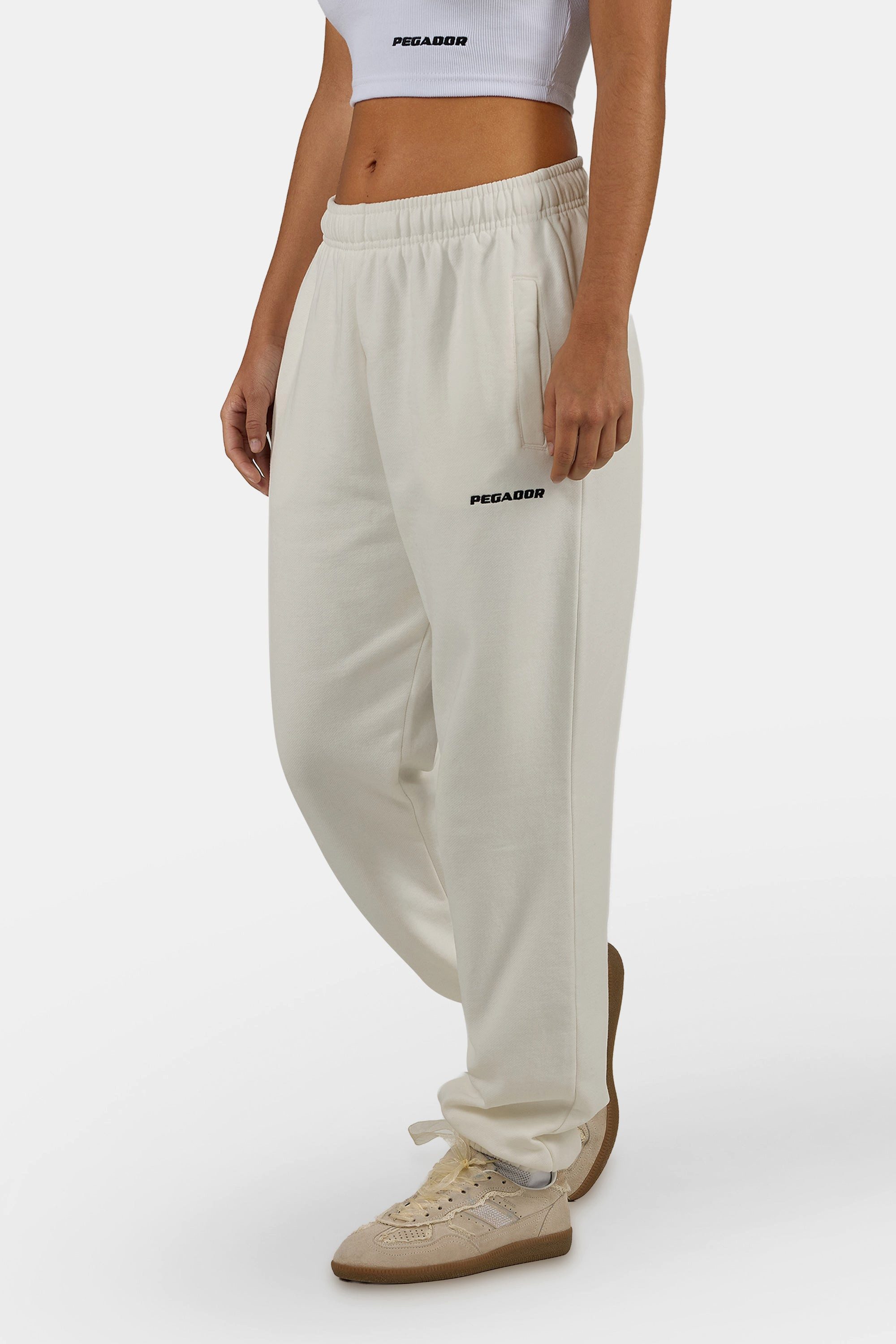 PEGADOR Sweathose Villa High Waisted Sweat Pants Baumwollmischung, regular fit