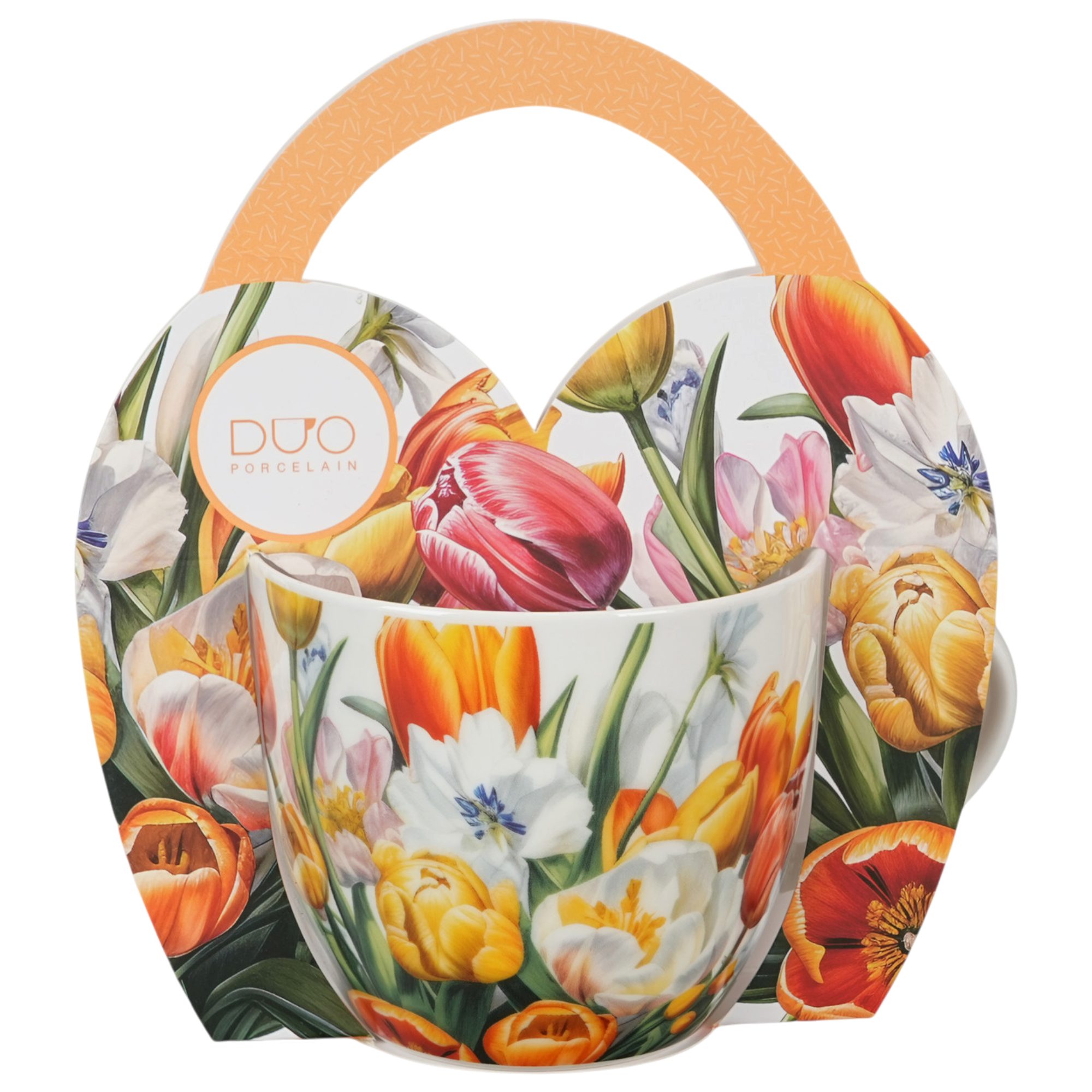 ABYstyle Tasse DUO Porcelain Tasse Tulpen 460ml im Körbchen Geschenk Kaffeetasse