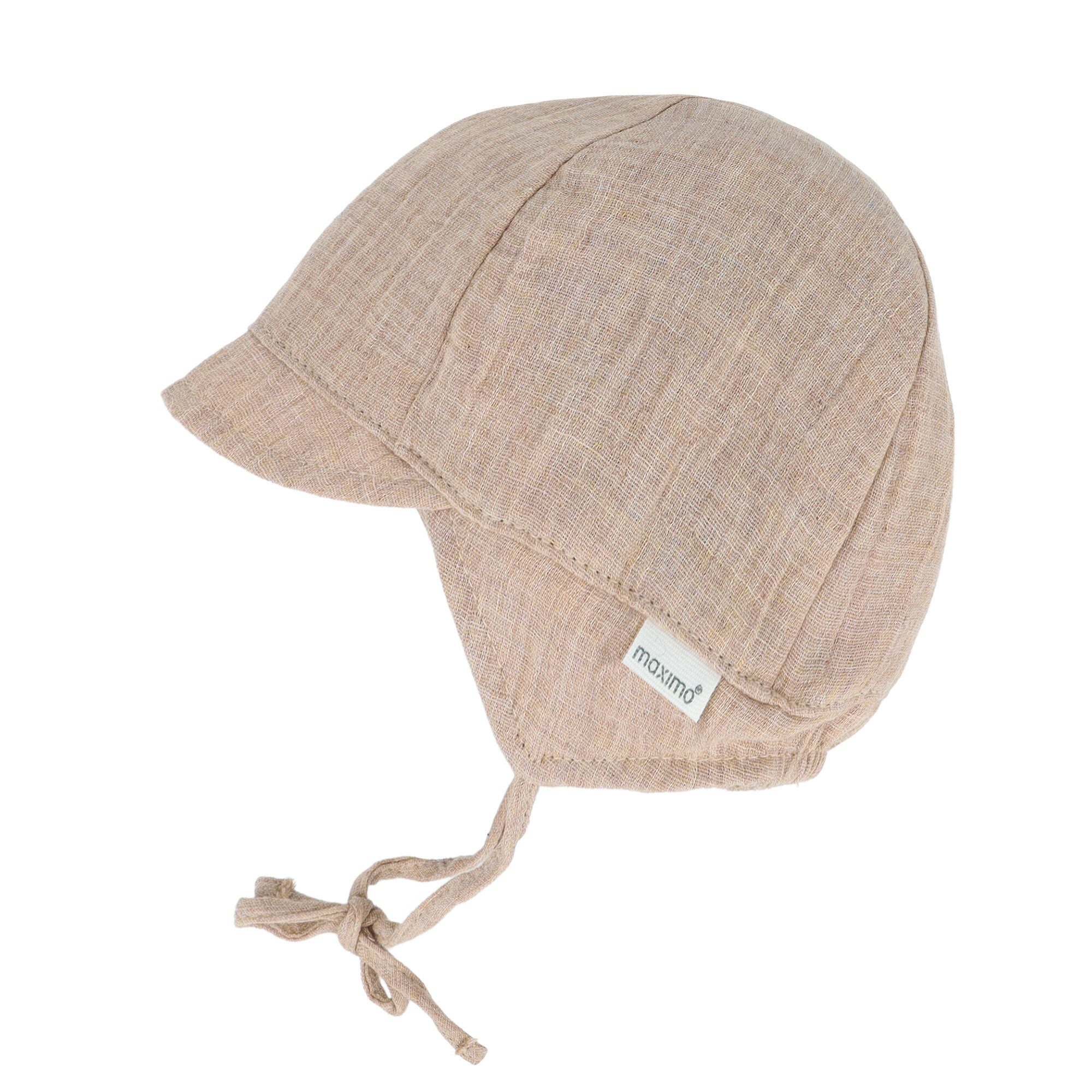MAXIMO Schirmmütze GOTS BABY-Schildmütze Musselin, Band, Futter, UV (1-St) Musselin