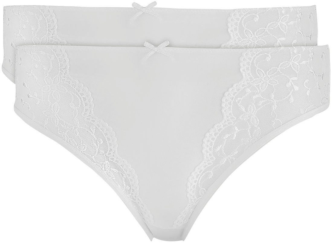 Nina Von C. Jazz-Pants Slips "Silver Edition" (2er Pack) eng, elastisch, bequem, feminin, mit Spitze, mit Schleife