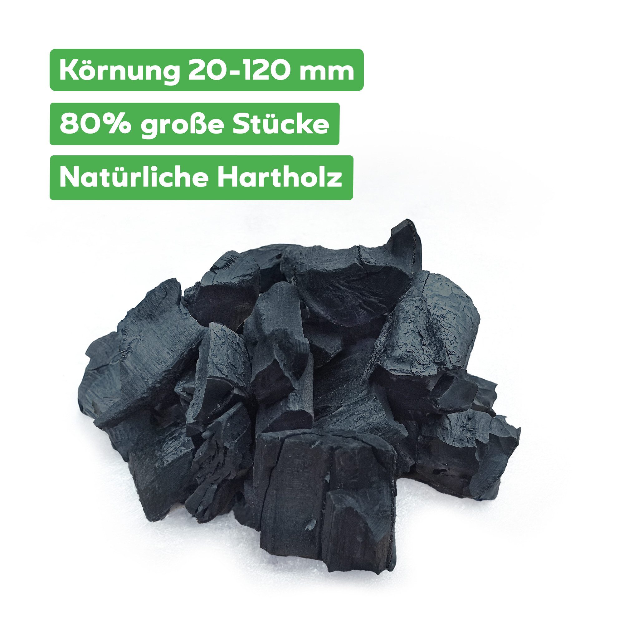 Neandertaler Feuer Holzkohle Grillkohle Kohle für Grill BBQ Smoker Charcoal Grillholzkohle Buche, 2,5 kg