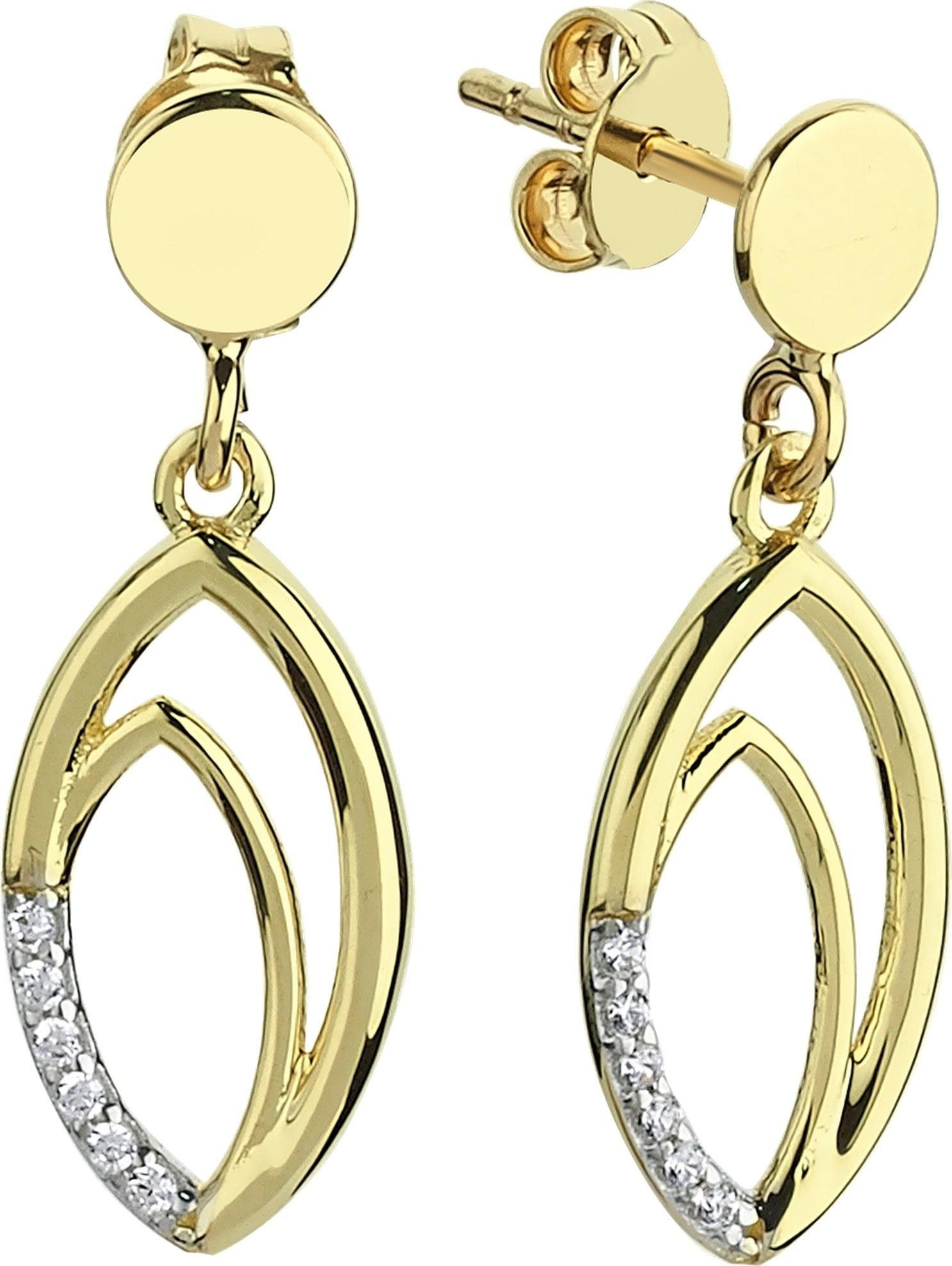 Balia 333 Karat, gold Ohrstecker Ohrstecker 8 (Blatt) Balia Ohrhänger Paar weiß, Damen für 8K aus (Ohrstecker), Gelbgold - Gold Farbe: