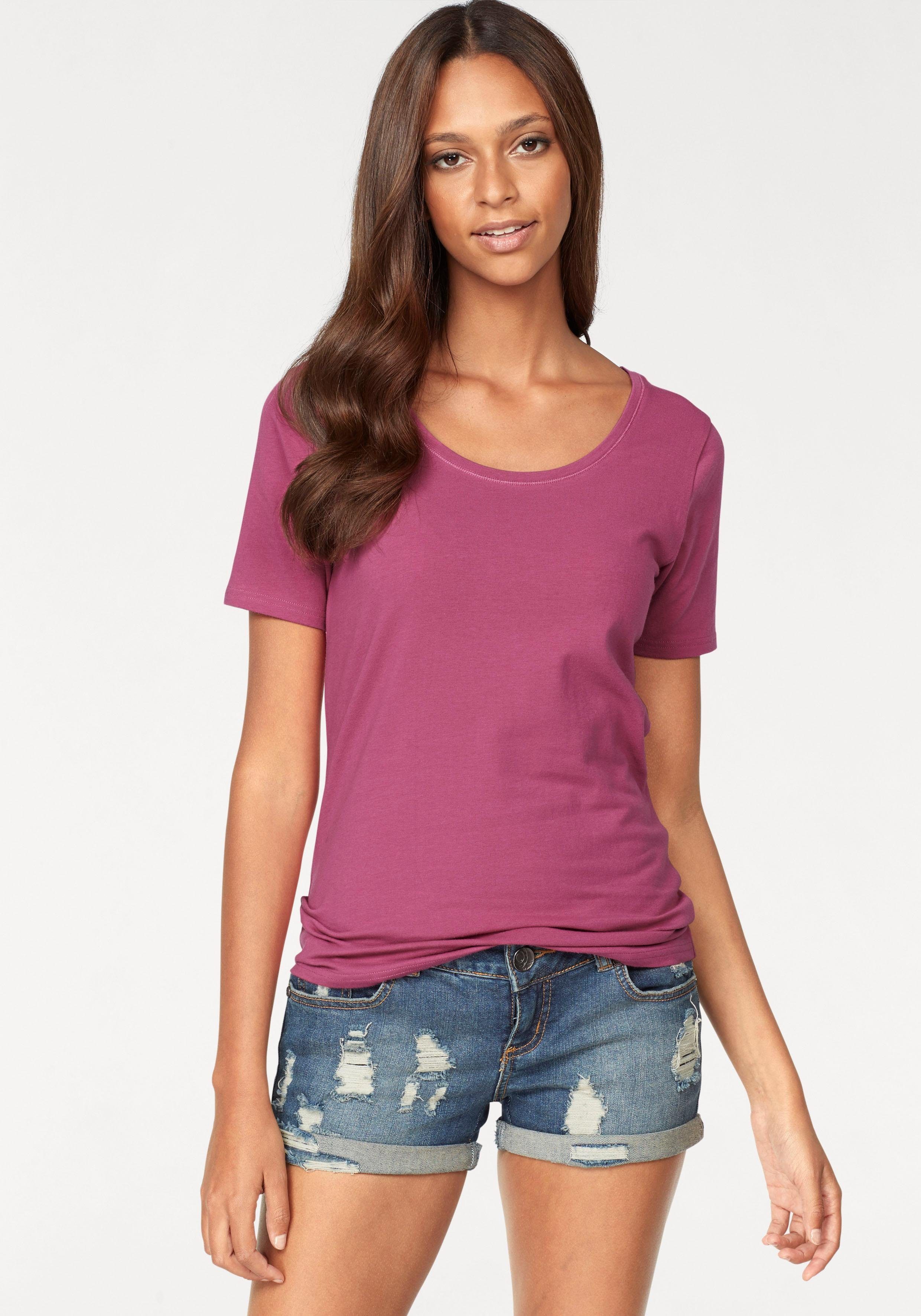 Vivance T-Shirt "aus elastischer Baumwoll-Qualität", (2er-Pack) günstig online kaufen