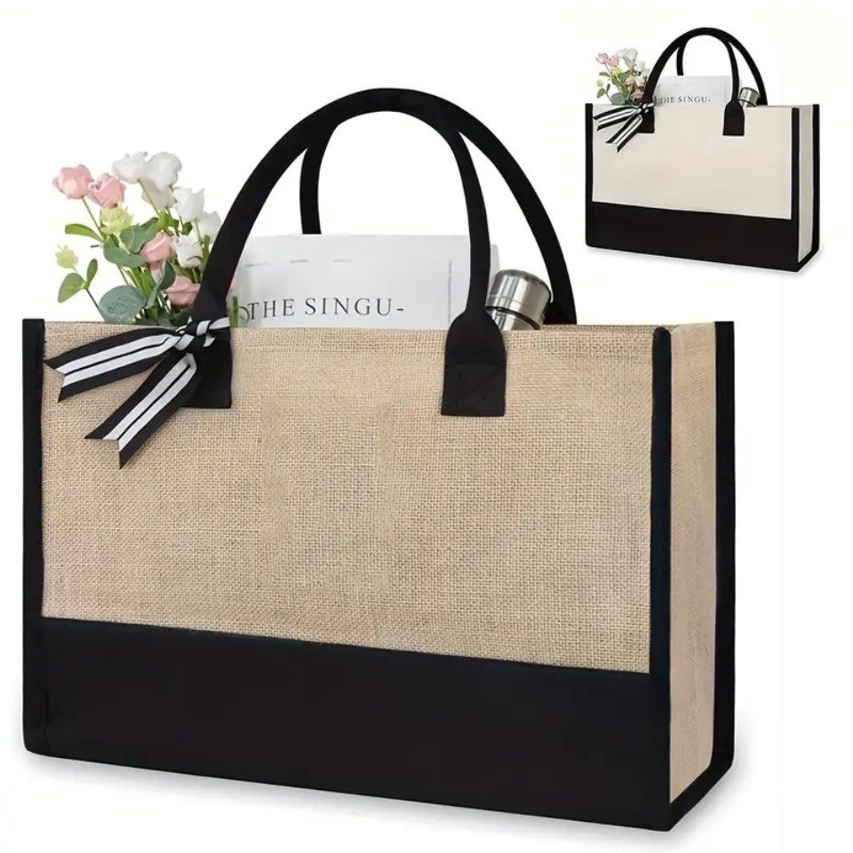 Venicce Love Einkaufsbeutel Elegante Jute-Tragetasche - Ideal für Einkaufen günstig online kaufen