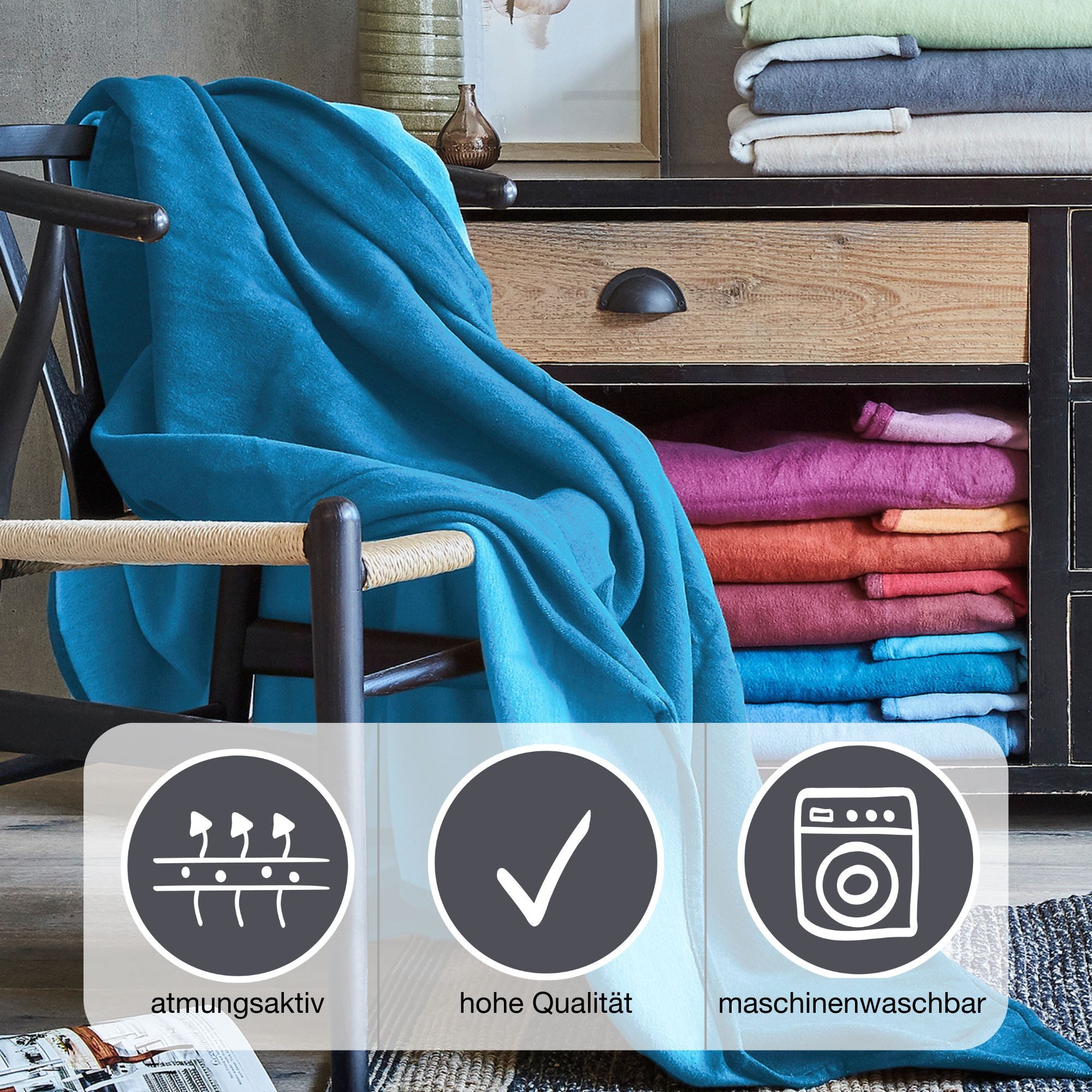 Wohndecke Cotton Pur, IBENA, in trendigen günstig online kaufen