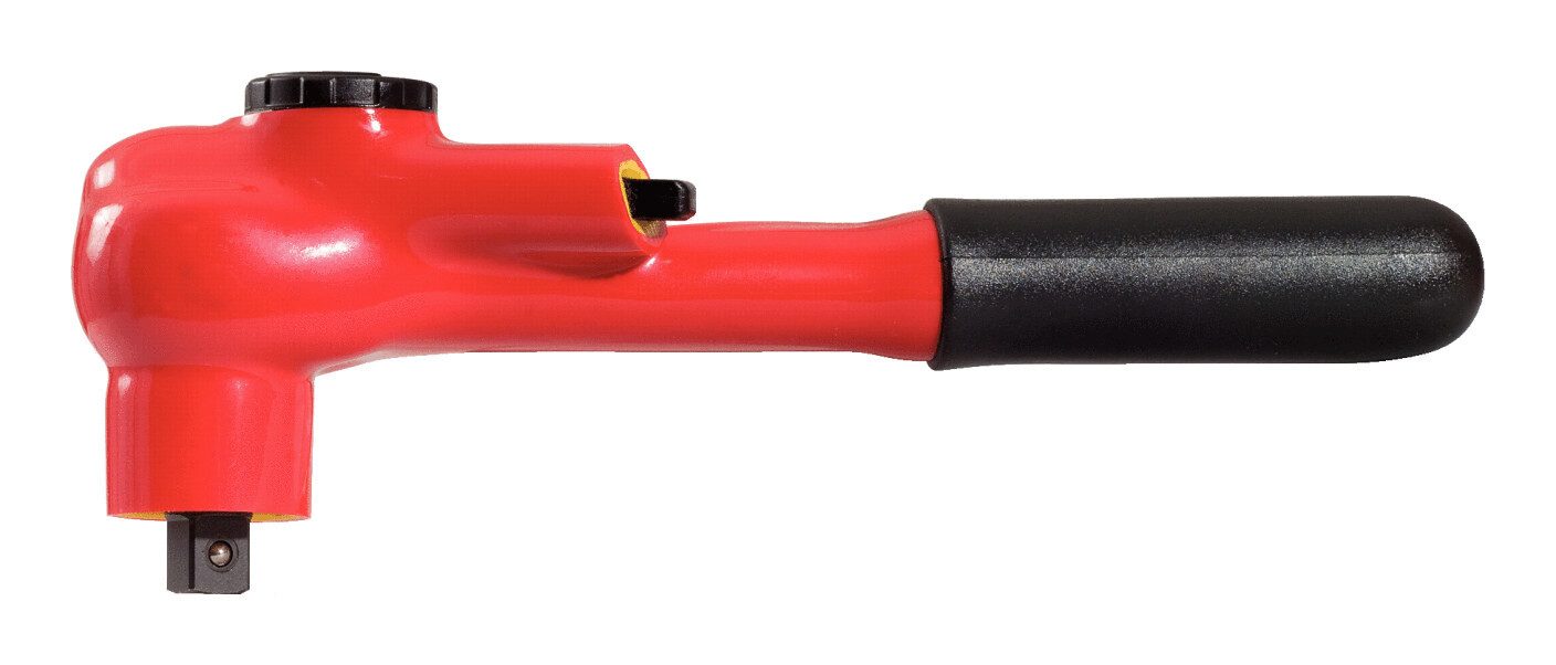KS Tools Umschaltknarre, 3/8" mit Schutzisolierung mit Verriegelungsmechanik, 32 Zahn
