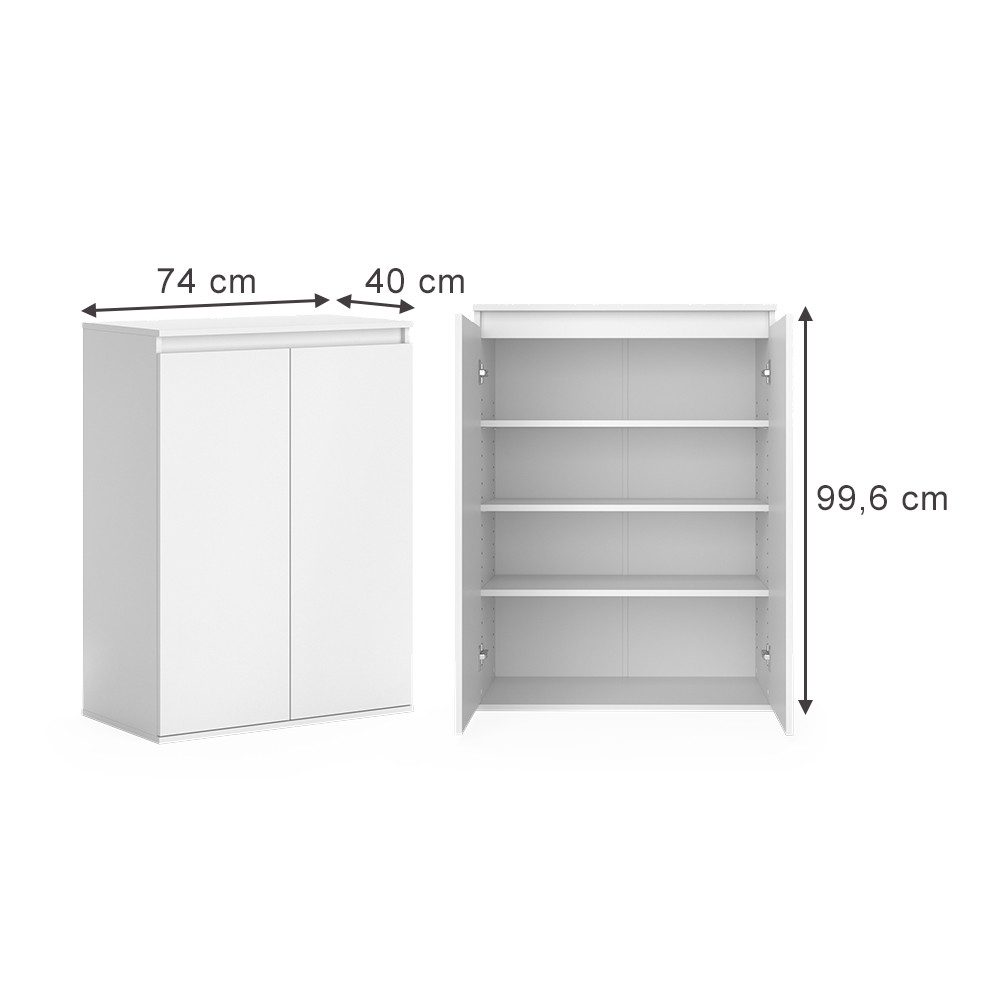 Vicco Highboard Claus, Weiß, 74 x günstig online kaufen