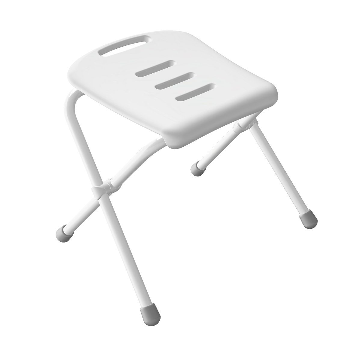 spirella Dusch- und Badhocker VIVAWELL Bad-Klappsitz, belastbar bis 130 kg, Hochwertiges Aluminium pulverbeschichtet, Rostfrei, Ergonomisch geformt mit großer Sitzfläche, Rutschfester Stand durch gummierte Füße, Belastbar bis 130 kg, Klappbar und platzsparend, Inkl. Haken und Befestigungsmaterial zum Aufhängen