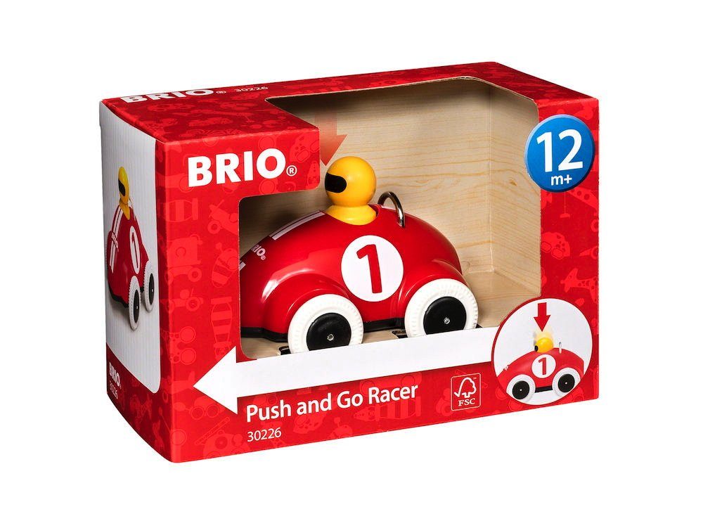 BRIO® Nachziehspielzeug Brio Kleinkindwelt Holz Rollspielzeug Push & Go Rennwagen 30226