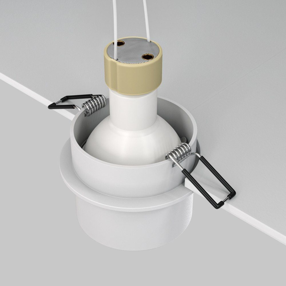 Deckeneinbaustrahler GU10 Weiß in 55mm, warmweiss, Nein, keine Einbaustrahler, Einbauleuchte Reif Leuchtmittel Einbauleuchte Angabe, click-licht enthalten:
