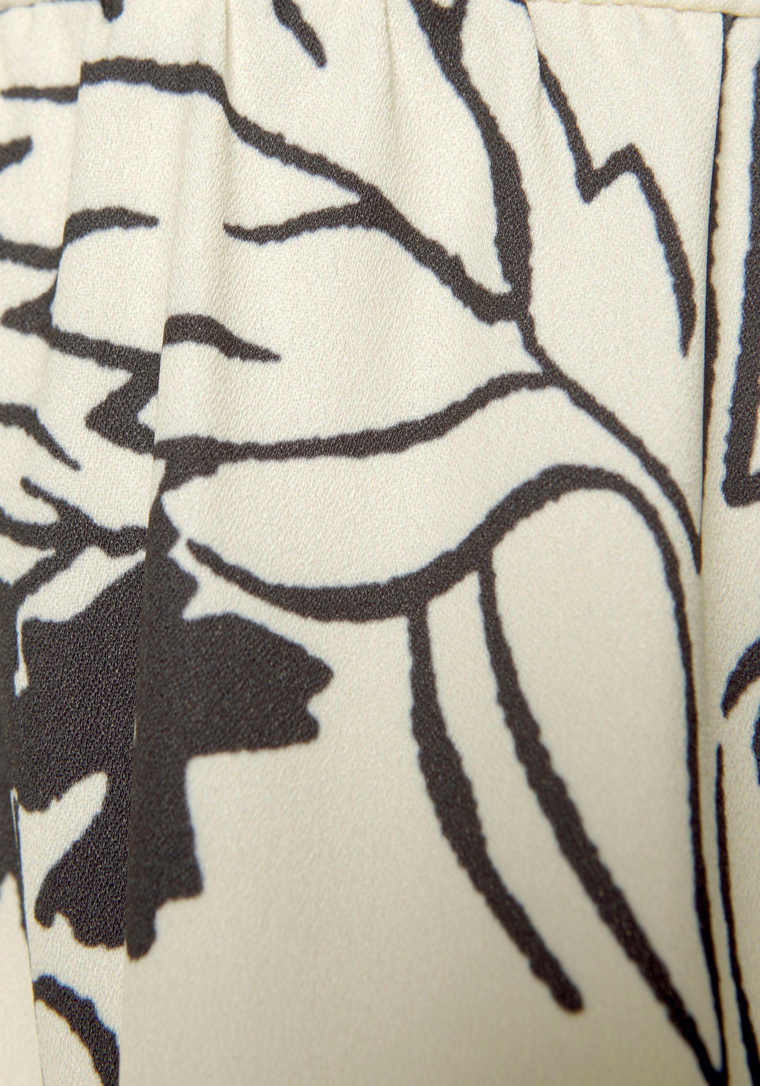 LASCANA Blusenkleid in weiter Form mit Volants und Blumenprint, Tunikakleid, Strandkleid