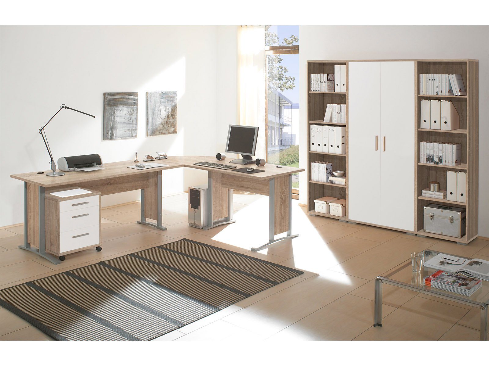 PREISBRECHER Eckschreibtisch Clermont, 220 x 72 x 70 cm (B/H/T)