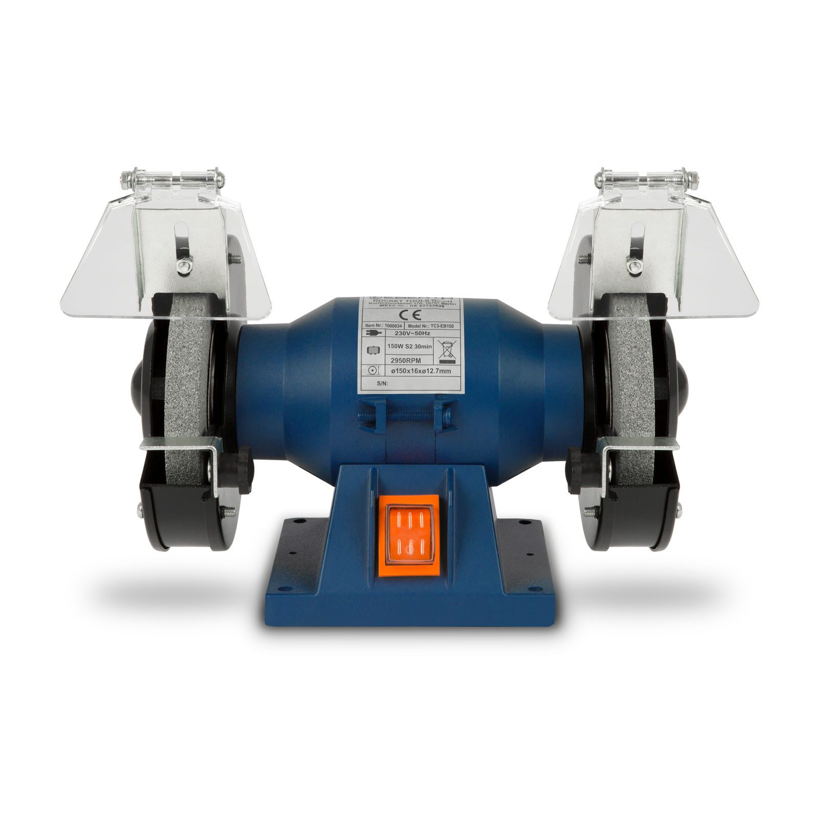 EBERTH Doppelschleifer Schleifbock Doppelschleifmaschine Elektrisch 150W, Grobe A36, max. 2950 U/min