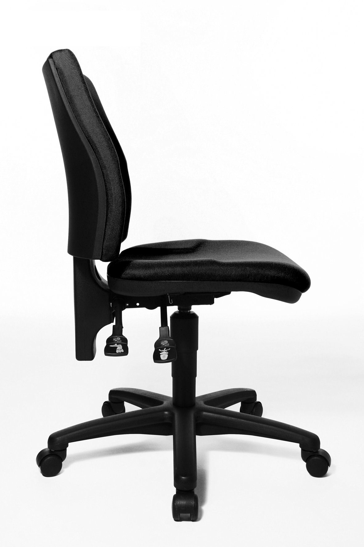 GS Steelboxx Bürodrehstuhl, (1), zertifiziert Drehstuhl gepolstert, #NAME? Schwarz Bezug: Kunststofffußkreuz,
