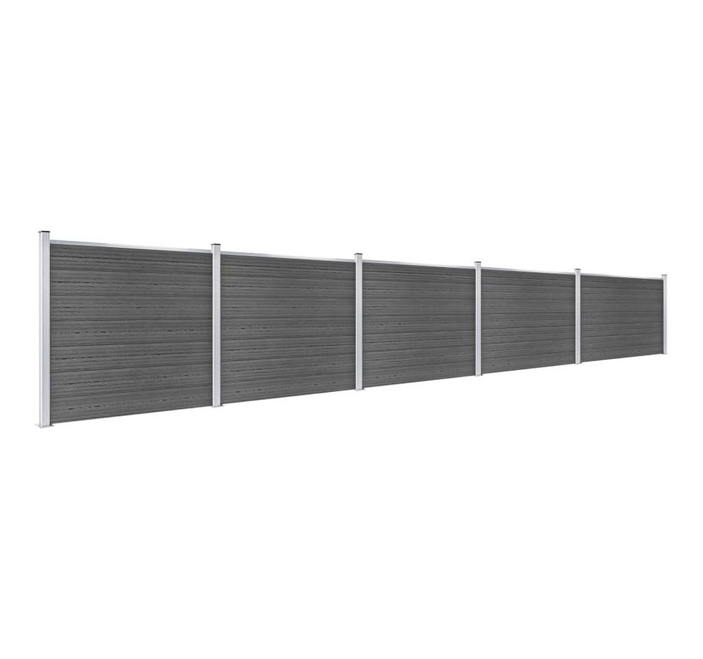 Thumbnail - vidaXL Gartenzaun Zaunelement Set WPC 872x146 cm Schwarz, (1-St)