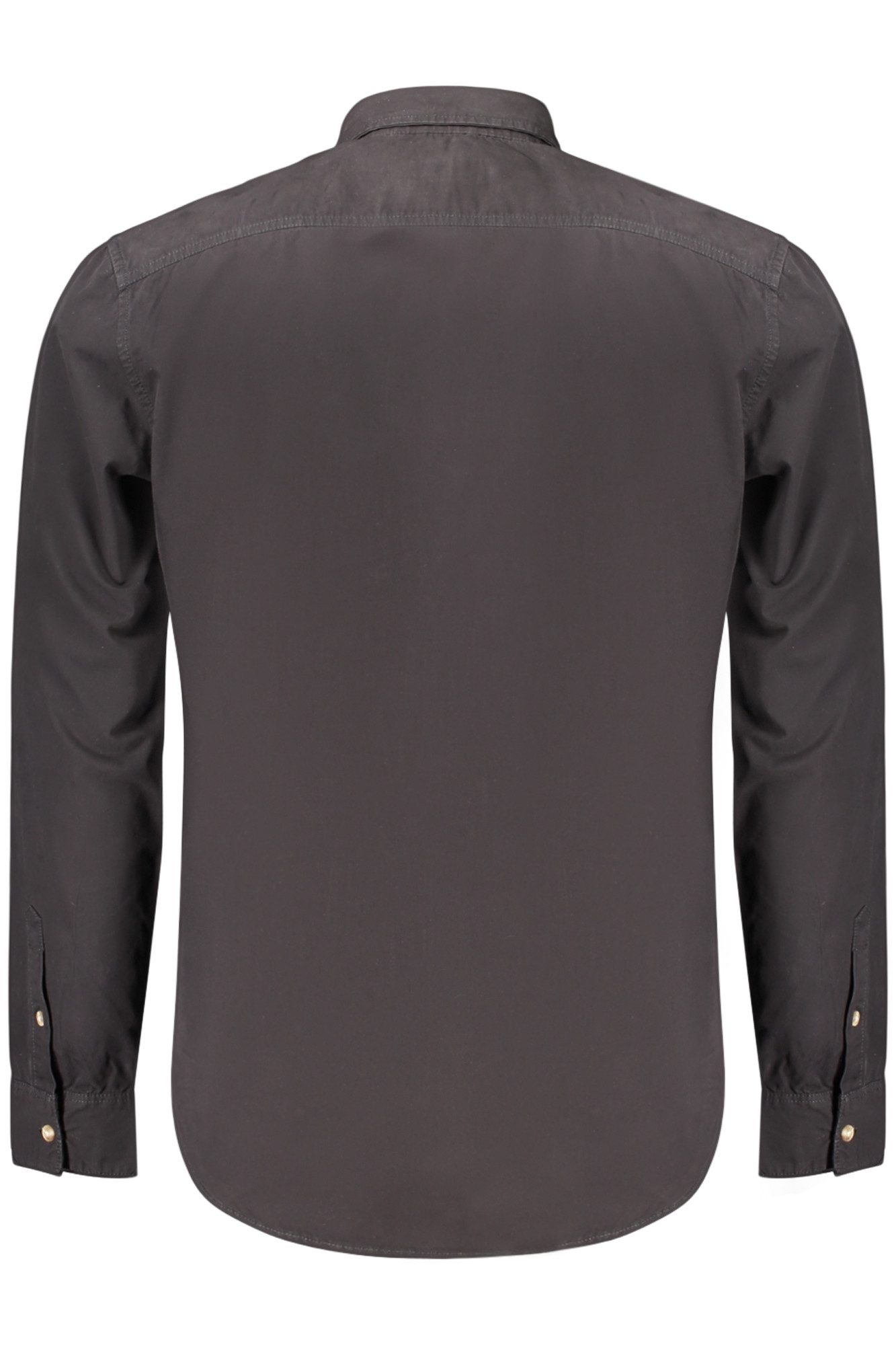 GUESS JEANS Langarmhemd Herren Langarmshirt Schwarz - Schmaler Schnitt mit Italienkragen