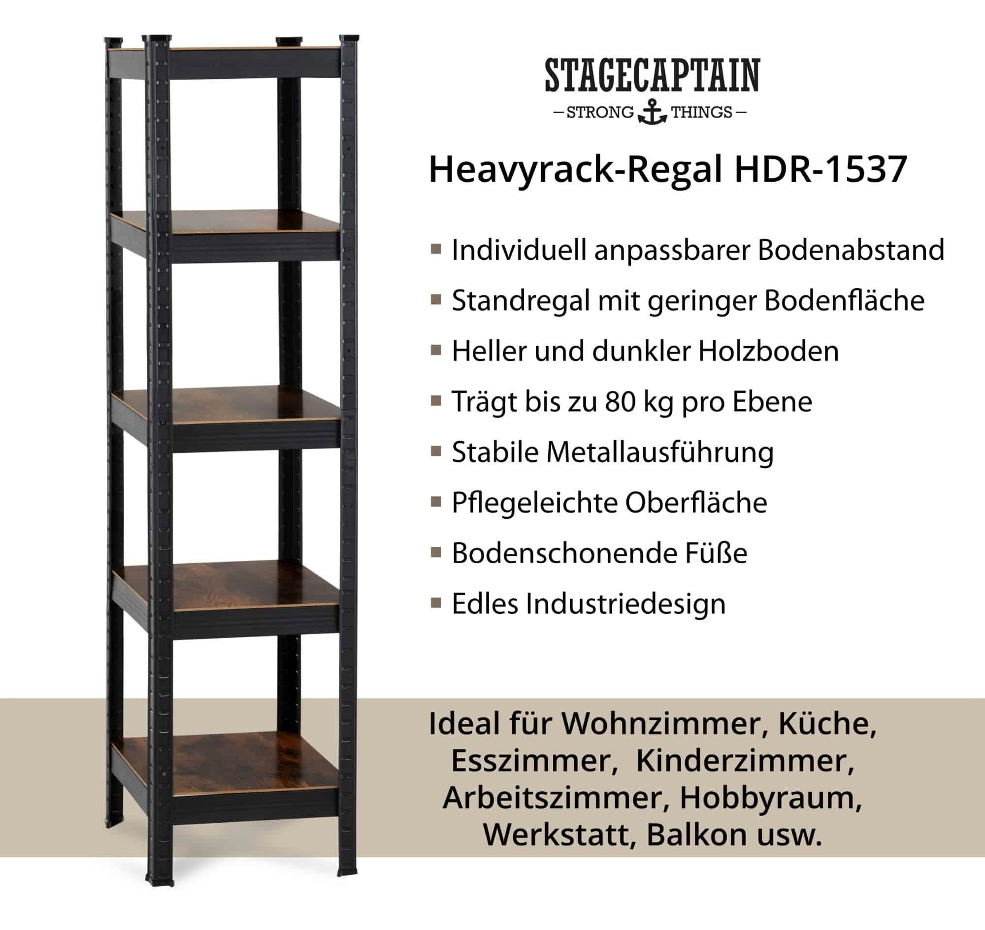 Heavyrack Design-Lagerregal Hochregal Anthrazit, Bücherregal Regal Stagecaptain Steckregal Küchenregal