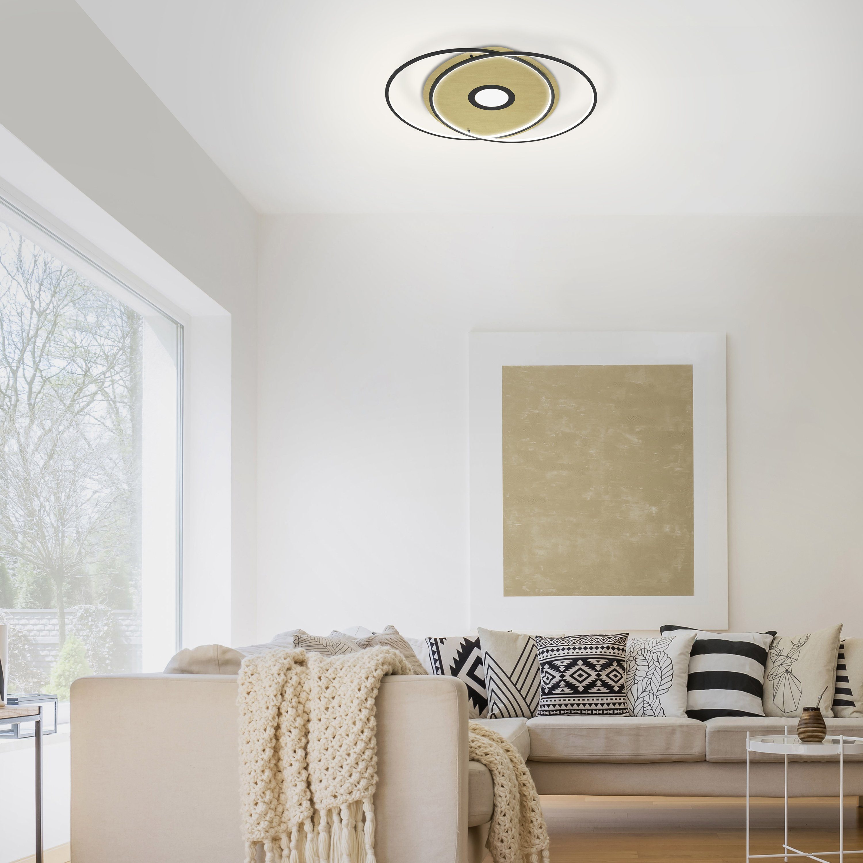 Paul Neuhaus Smarte LED-Leuchte LED Deckenlampe rund Q-AMIRA Smart Home, Smart Home, CCT-Farbtemperaturregelung, Dimmfunktion, Memoryfunktion, mit Leuchtmittel, Warmweiß bis Kaltweiß, CCT Lichtfarbwechsel, dimmbar Fernbedienung, APP