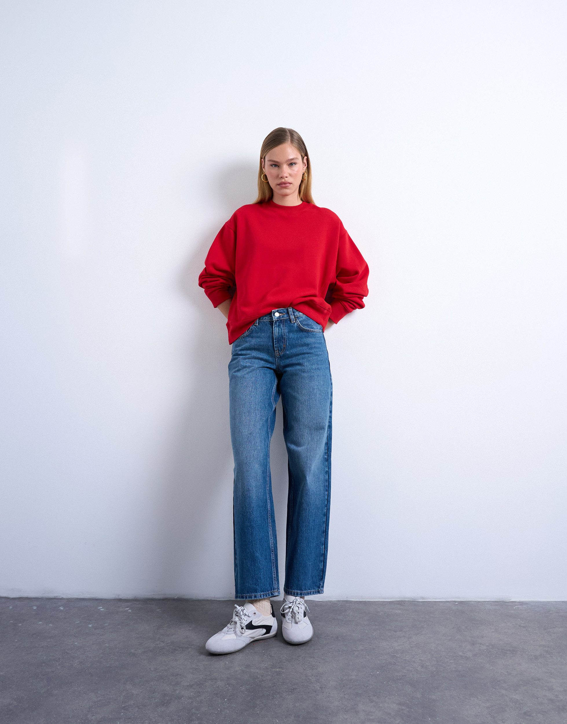 TOPSHOP Weite Jeans TSCINCH LR WIDE DNM JEANS MB NOOS Baumwolle, relaxed fit, low waist