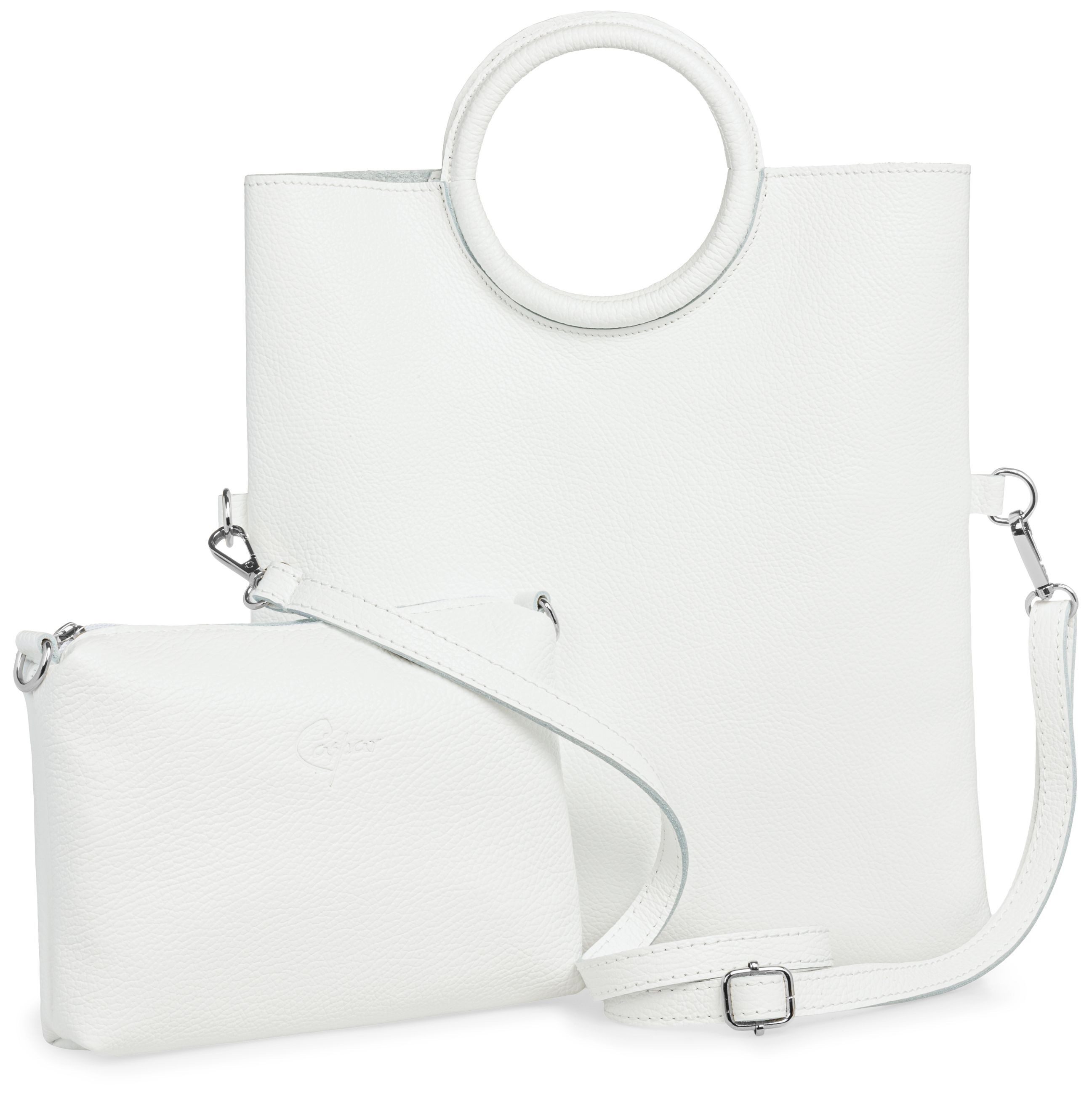 Umhängetasche 2in1 leder Set Handtasche Crossbody Bag - CLASSIC LINE - Modell No.836