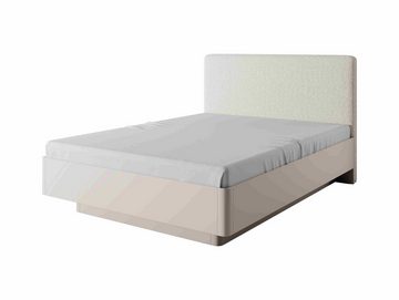 Furnix Boxspringbett Bett 160x200 mit einer gepolsterter Kopfstütze Bettkasten Beige, mit H3 Matratze, Kopfteil 120,5 cm, hochwertig gepolstert