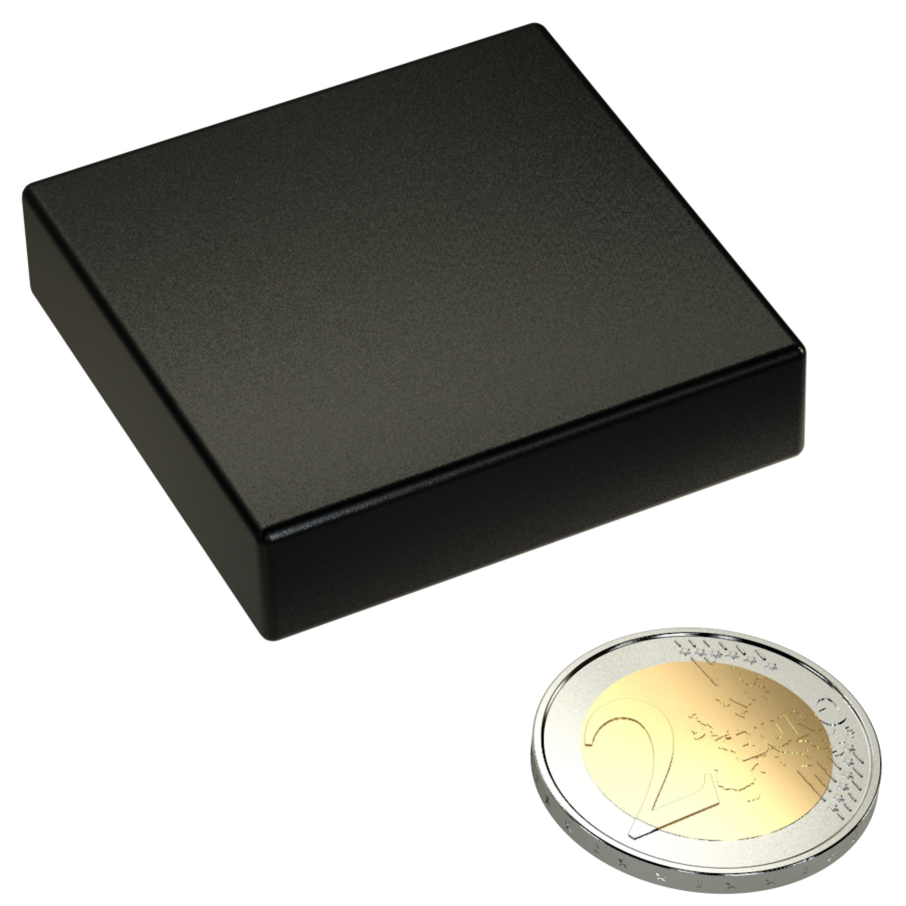 RICOO Magnet Neodym Magnet Extra Starke NEODYMMAGNET (1-St., 40x40x10 mm N45 quader Haftkraft bis 120Kg silber), Quadermagnet sehr starker Quader Breite x Tiefe x Höhe 4 x 4 x1 cm